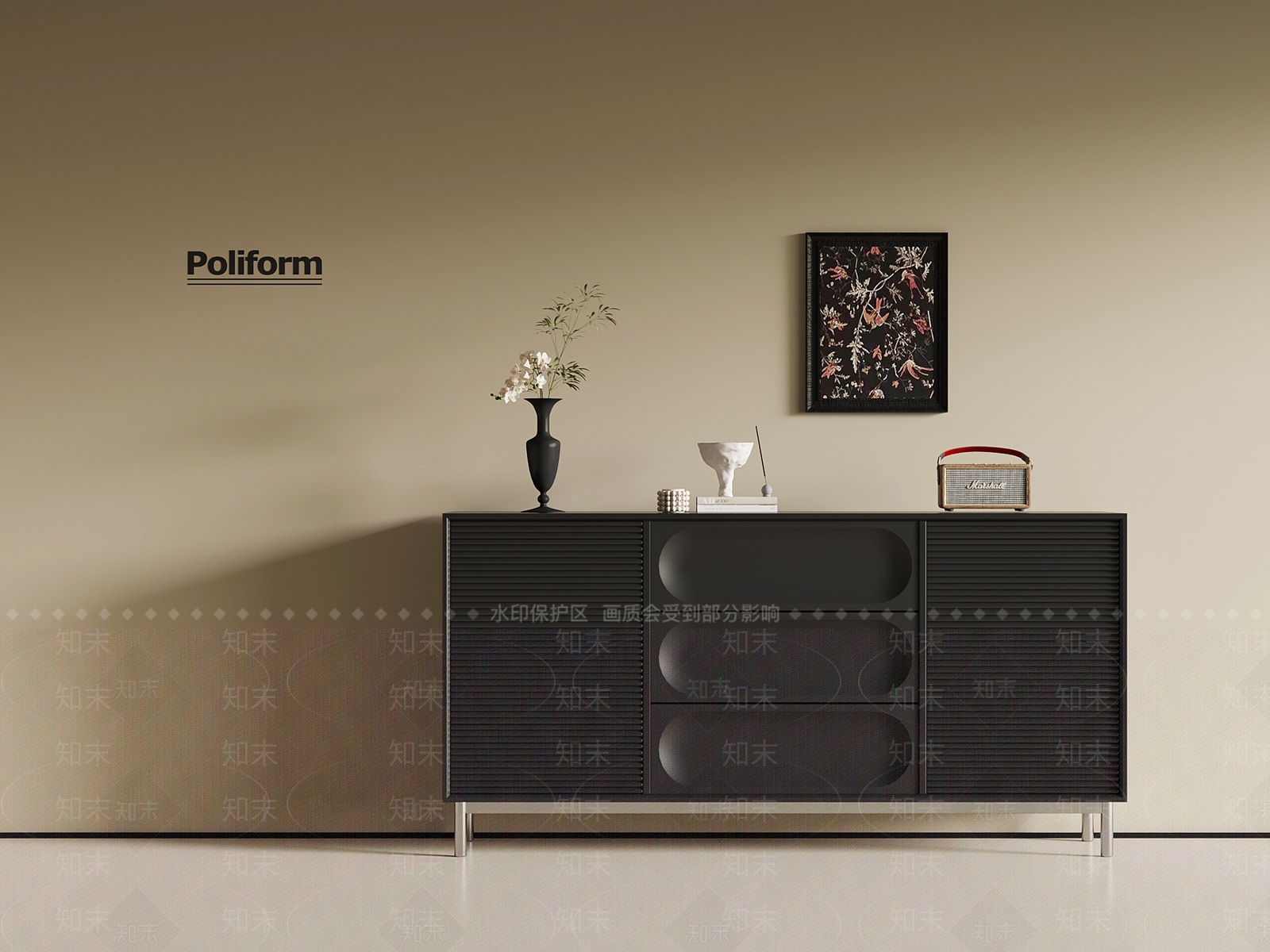 法式复古玄关柜3D模型下载【ID:1192718231】