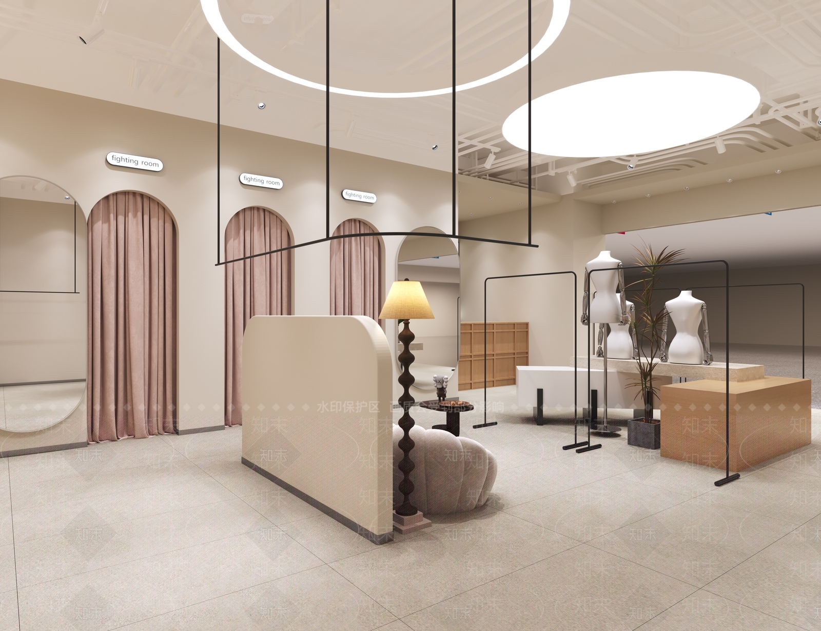 现代侘寂服装店3D模型下载【ID:1192718303】