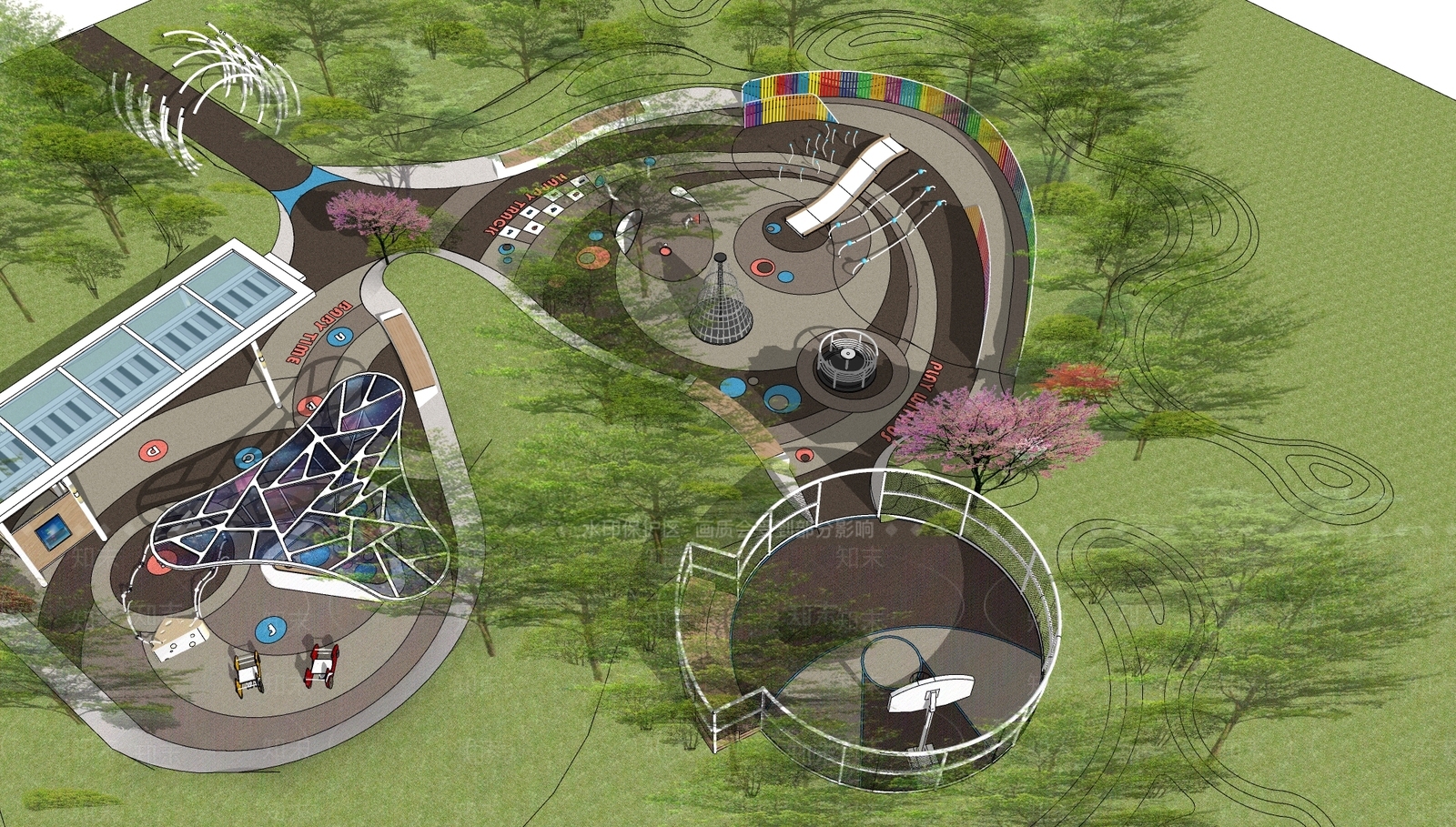 现代儿童游乐区SU模型下载【ID:1192725015】