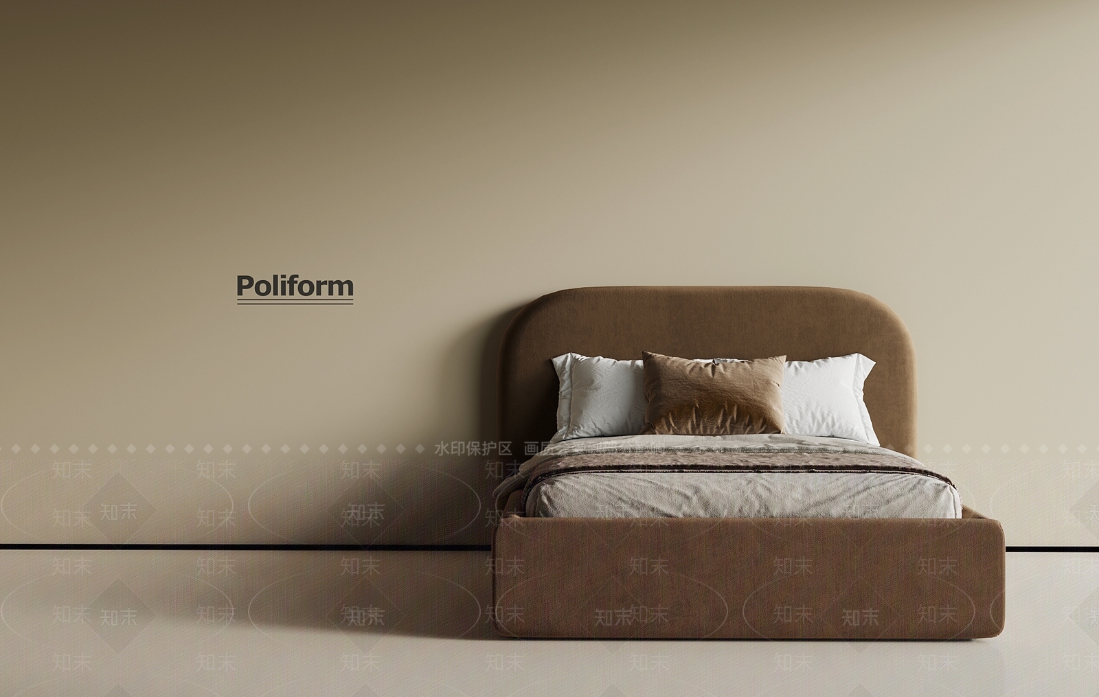 现代单人床3D模型下载【ID:1192725010】