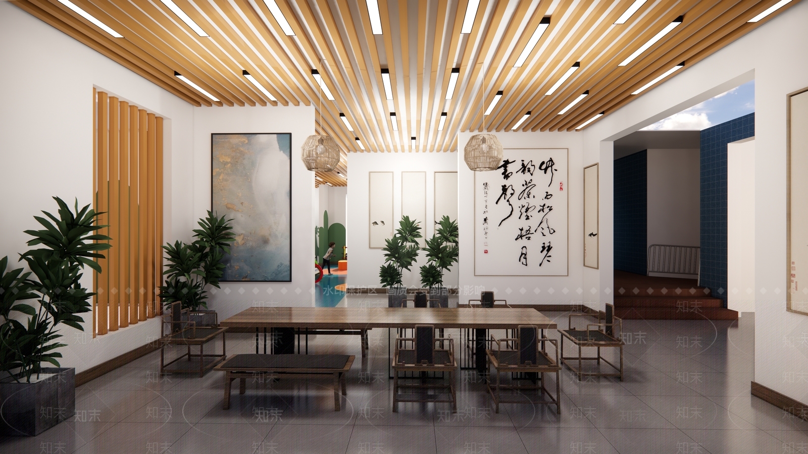 新中式现代其他文化空间SU模型下载【ID:1192725862】