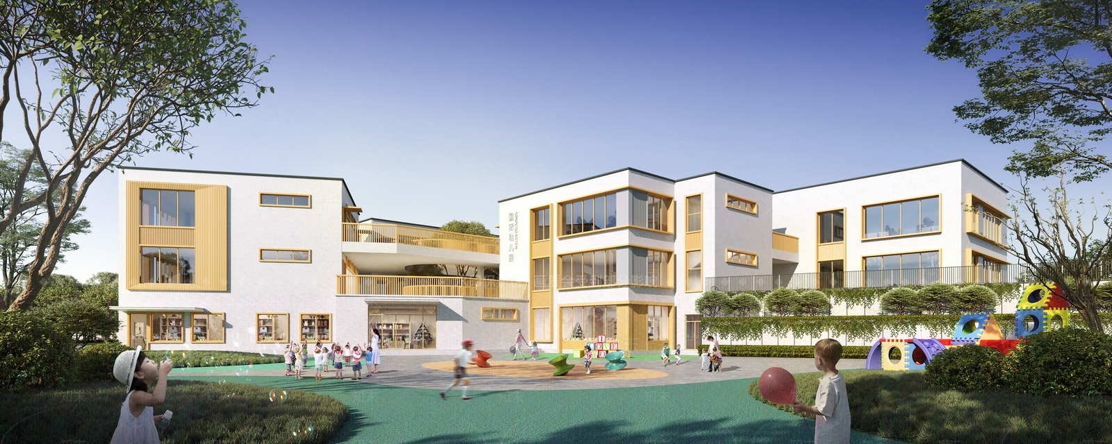 现代学校外观3D模型下载【ID:1192728138】