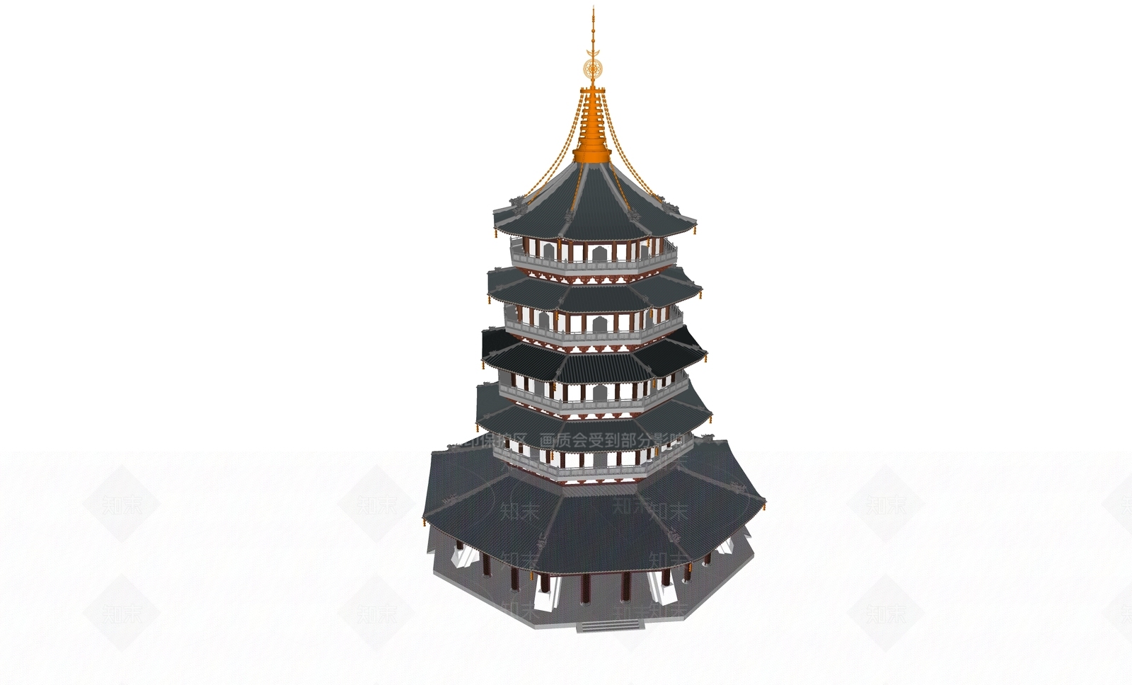 中式古建筑SU模型下载【ID:1192731922】