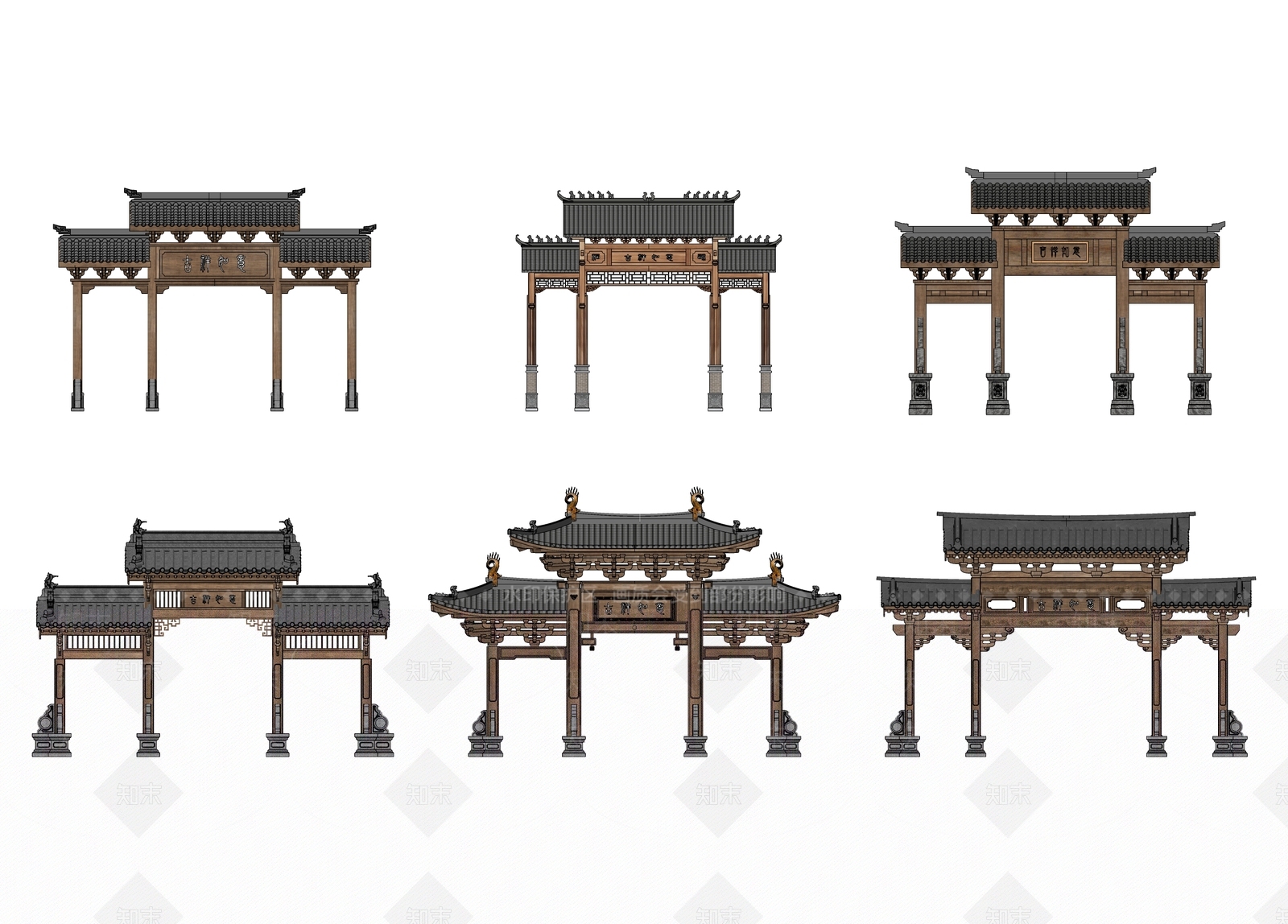 现代新中式牌坊牌楼SU模型下载【ID:1192735307】