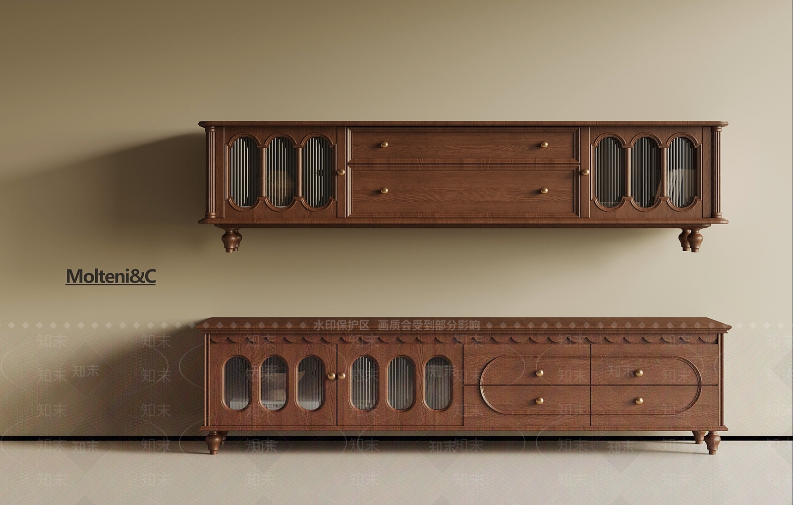 法式中古电视柜SU模型下载【ID:1192738654】