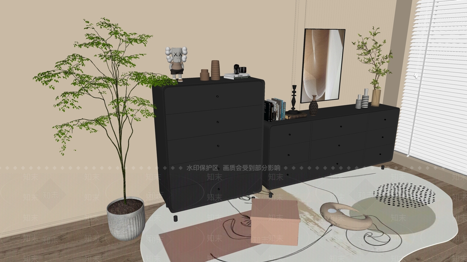 现代斗柜SU模型下载【ID:1192738726】
