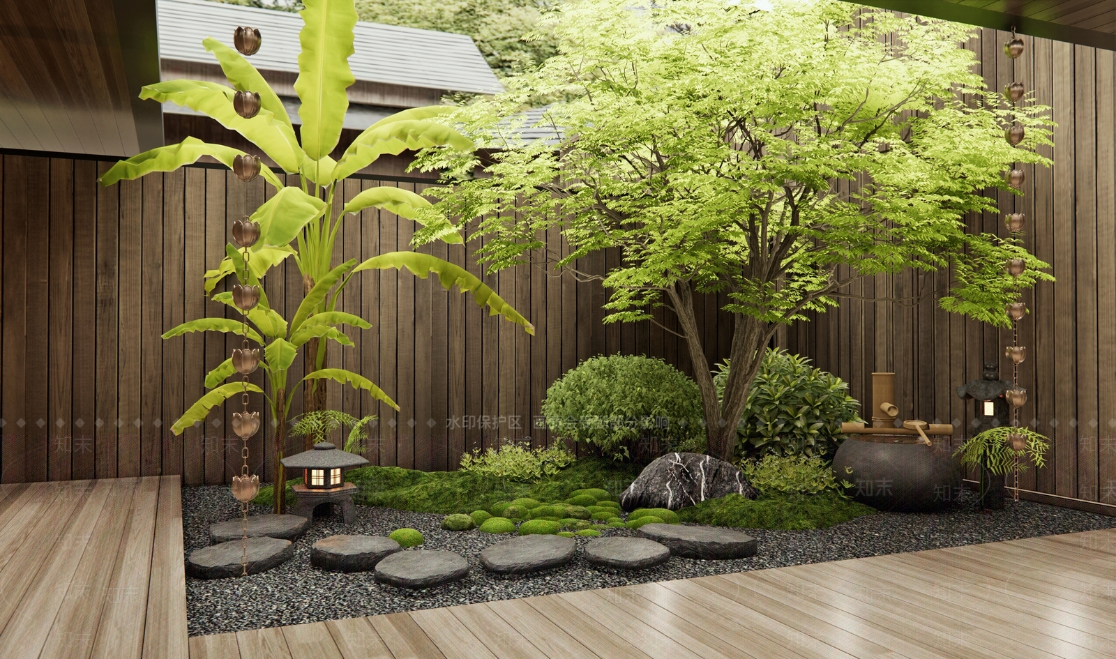 新中式日式庭院3D模型下载【ID:1192739792】