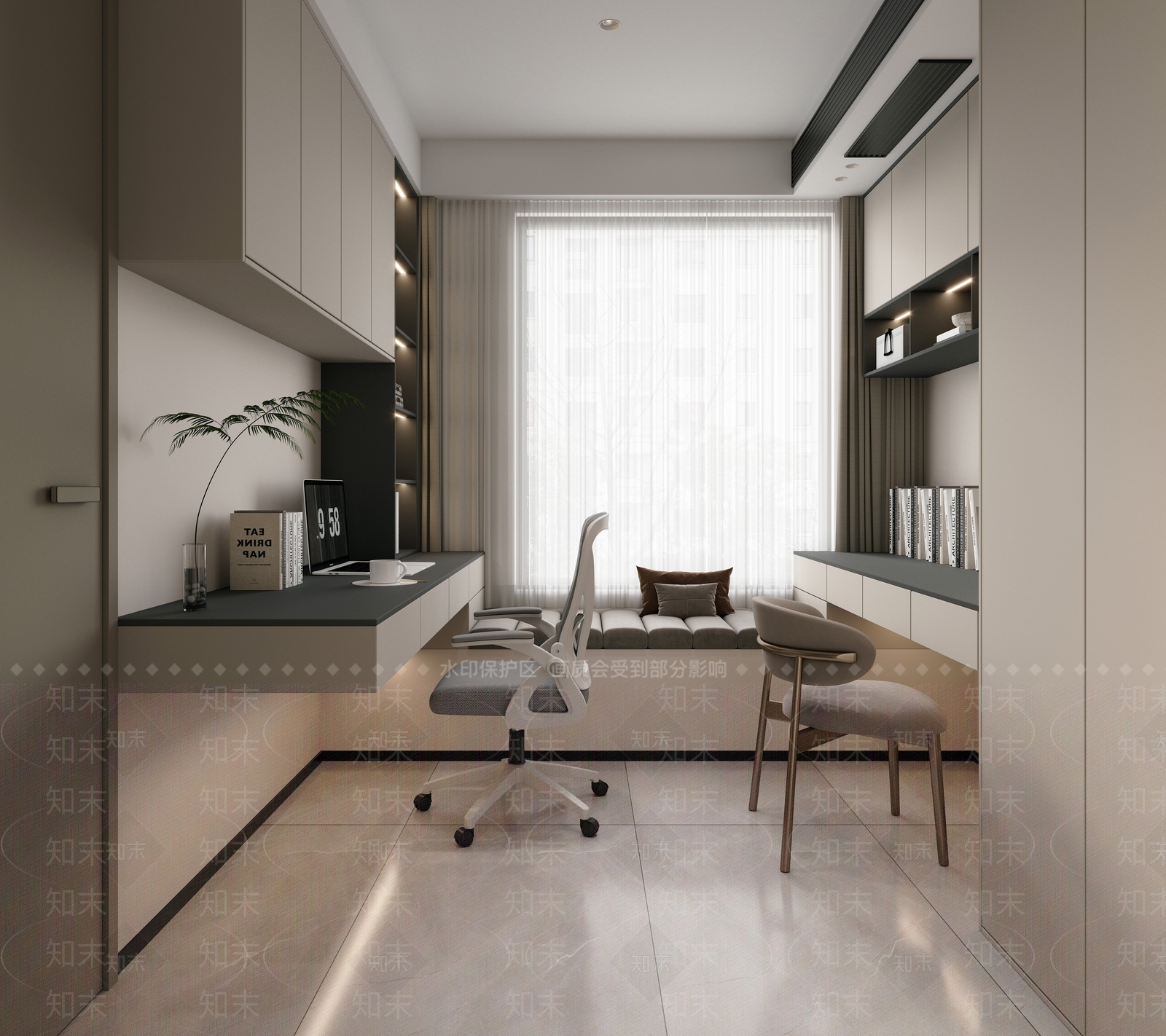 现代书房3D模型下载【ID:1192741481】