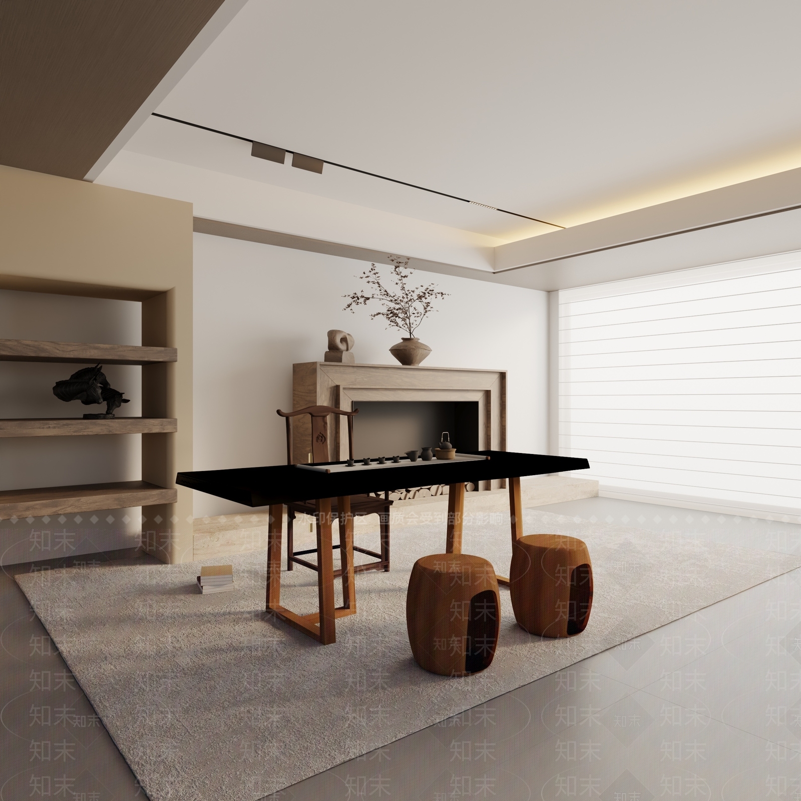 现代茶室3D模型下载【ID:1192740409】