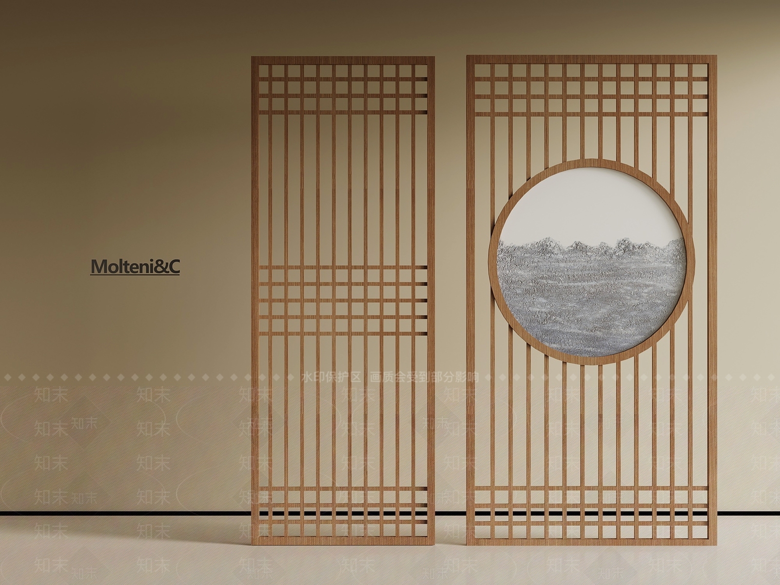 新中式屏风SU模型下载【ID:1192741306】