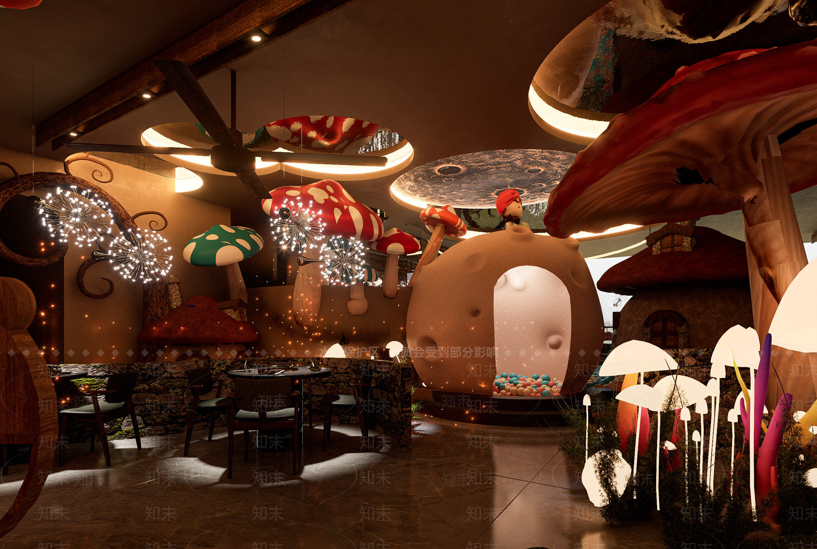 中古原木西餐厅SU模型下载【ID:1192741538】