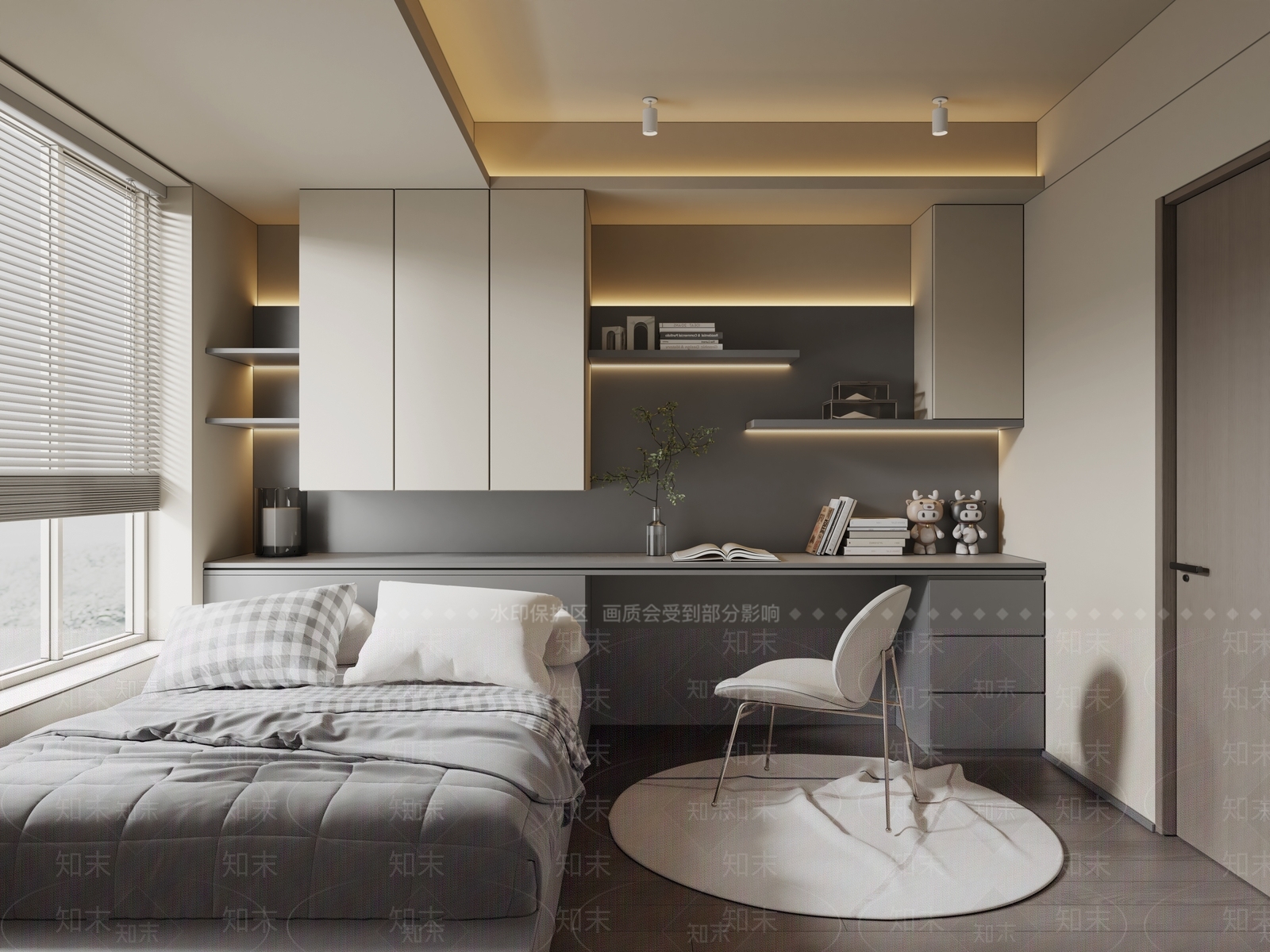 现代简约榻榻米卧室3D模型下载【ID:1192742268】