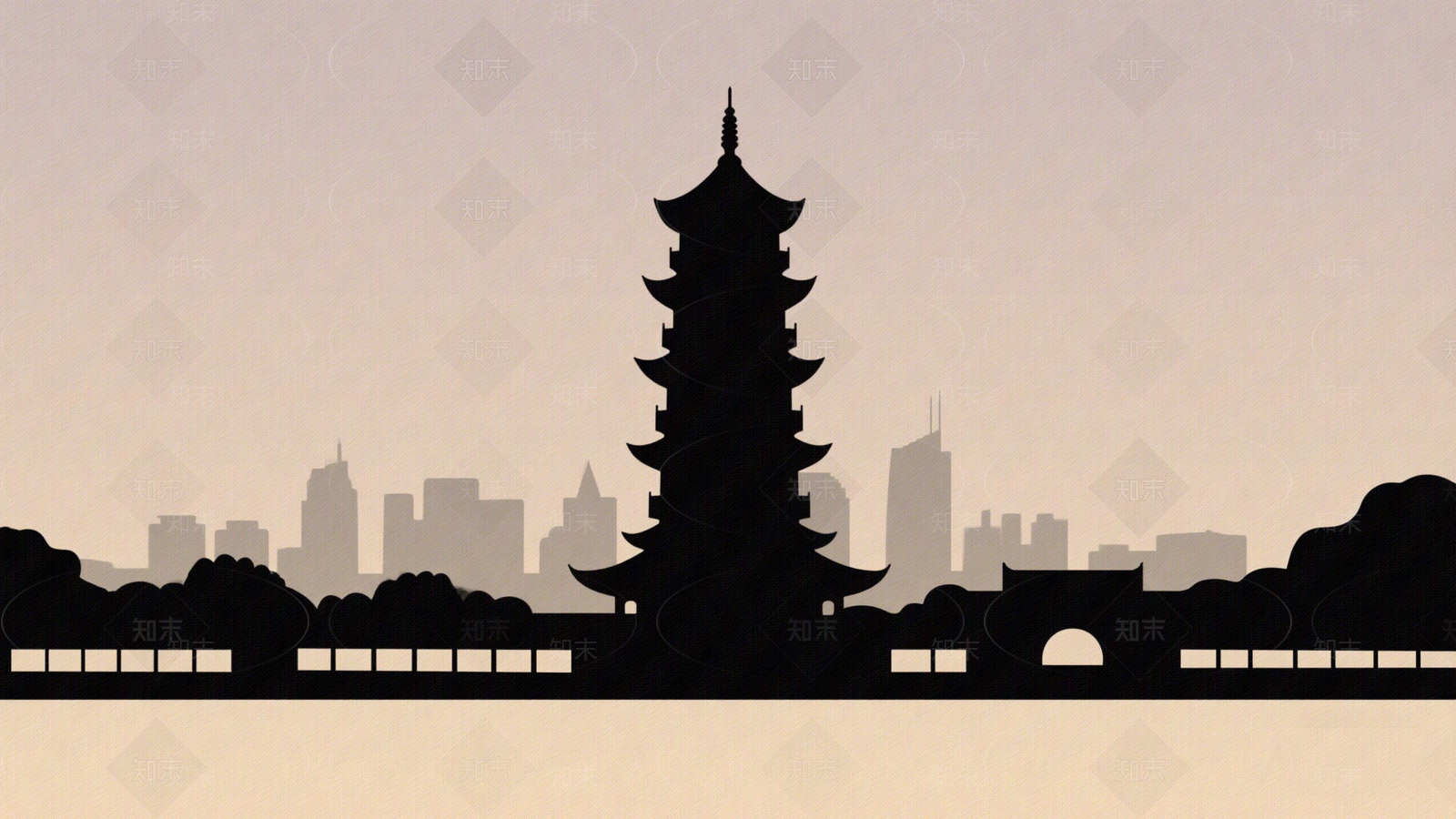 城市剪影高清贴图材质