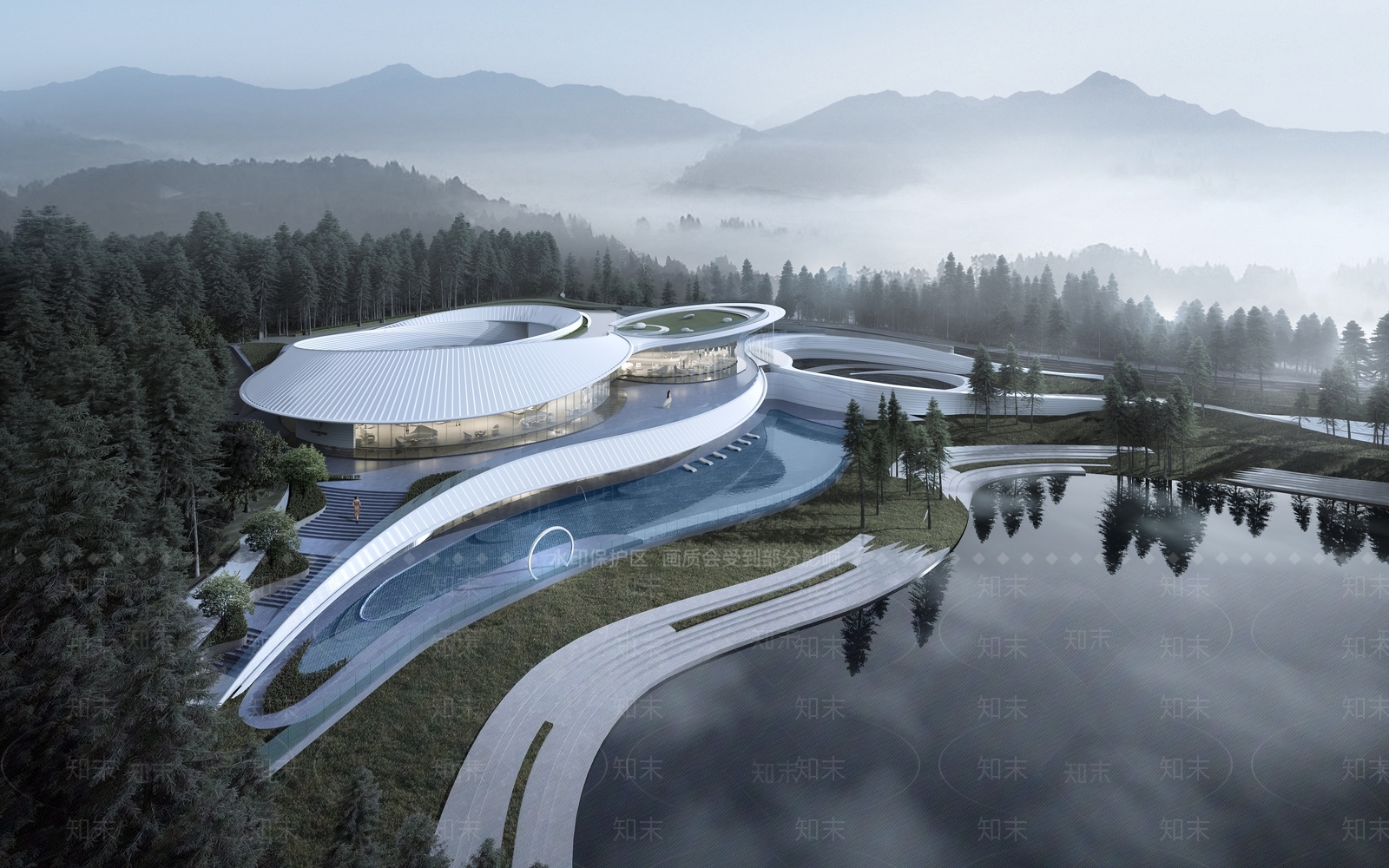 现代售楼处外观3D模型下载【ID:1192749528】