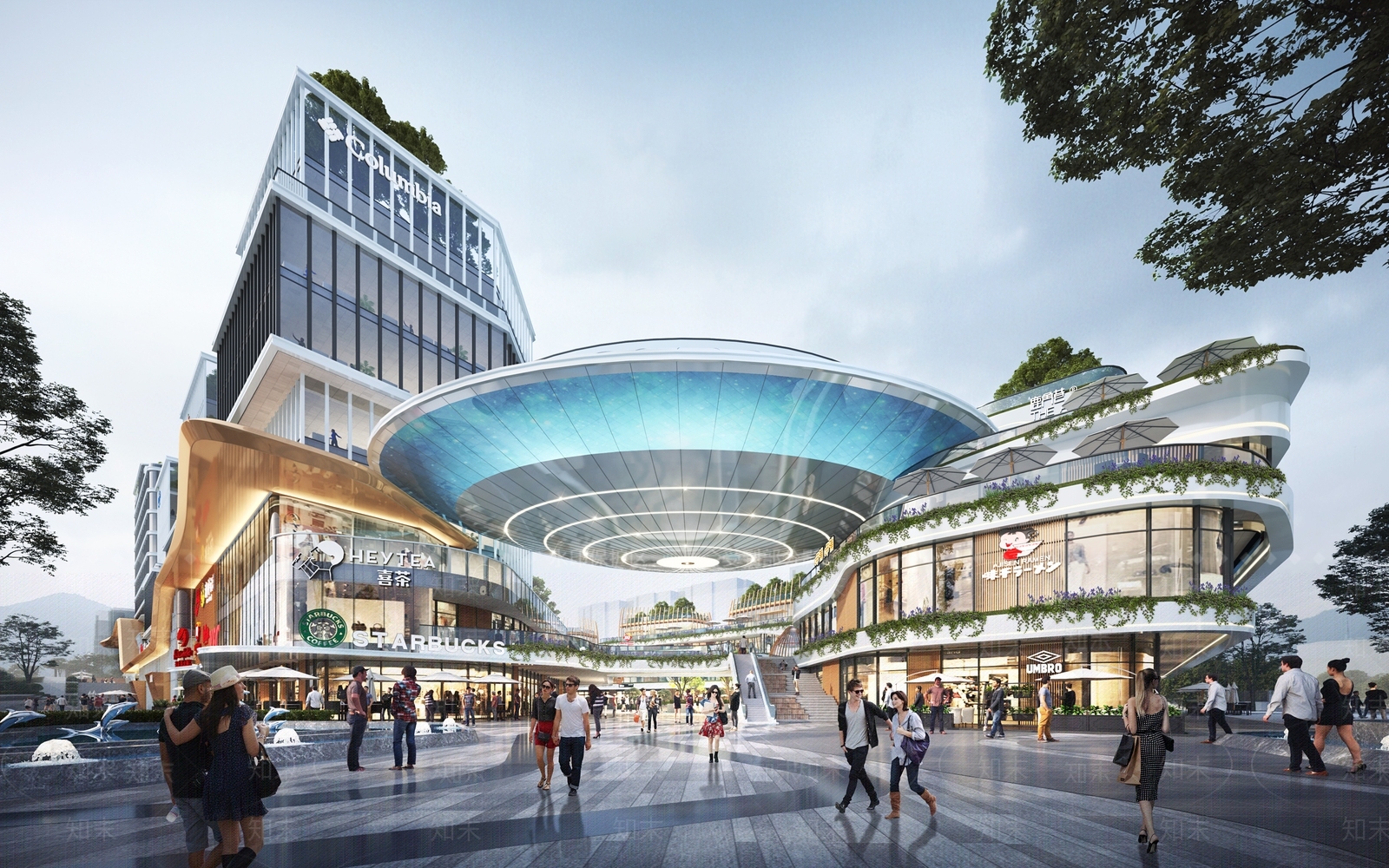 现代商业街3D模型下载【ID:1192750884】