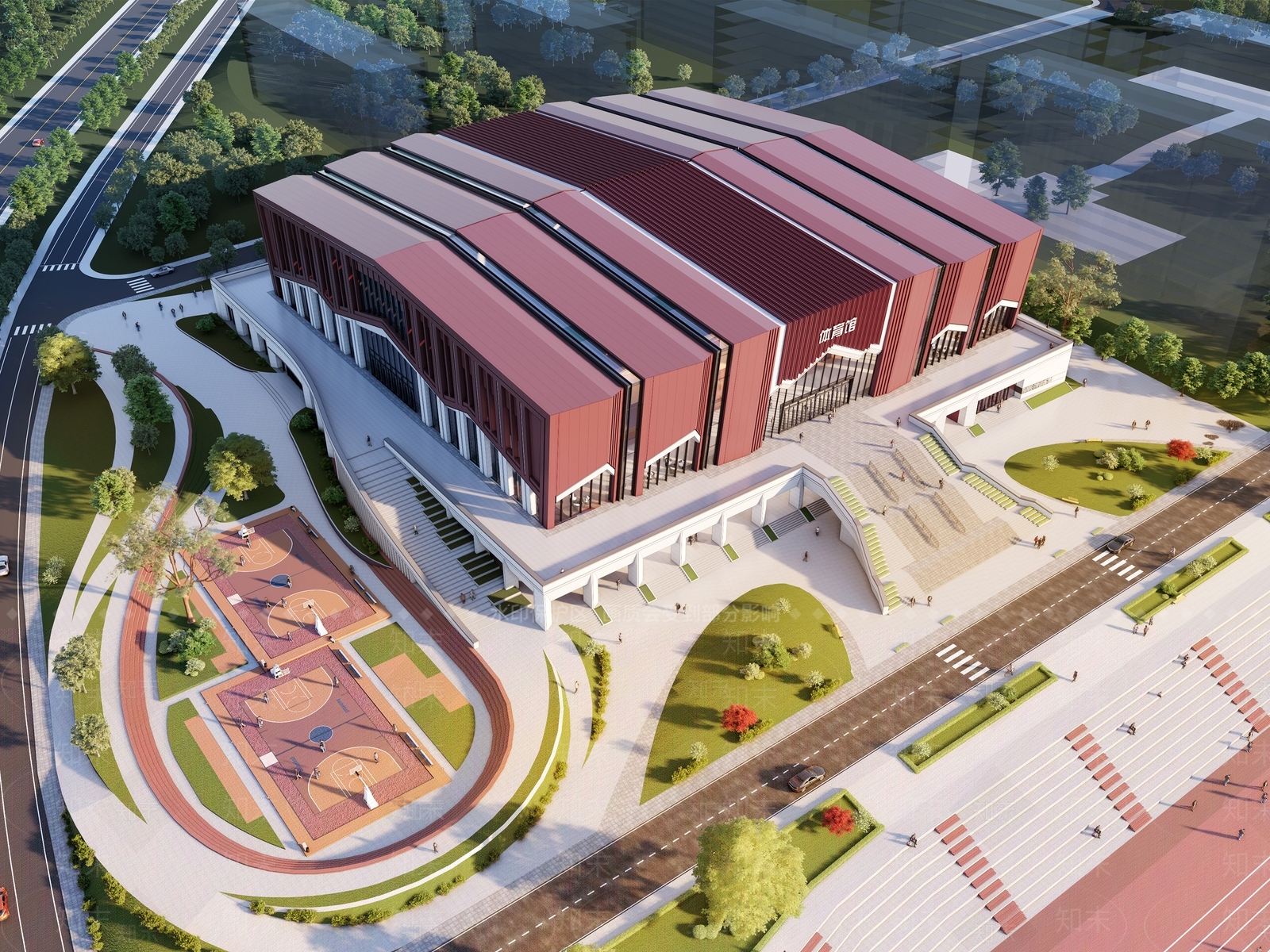 现代体育建筑SU模型下载【ID:1192753615】