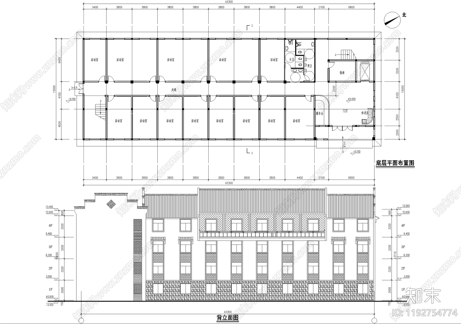 养老院cad施工图下载【ID:1192754774】