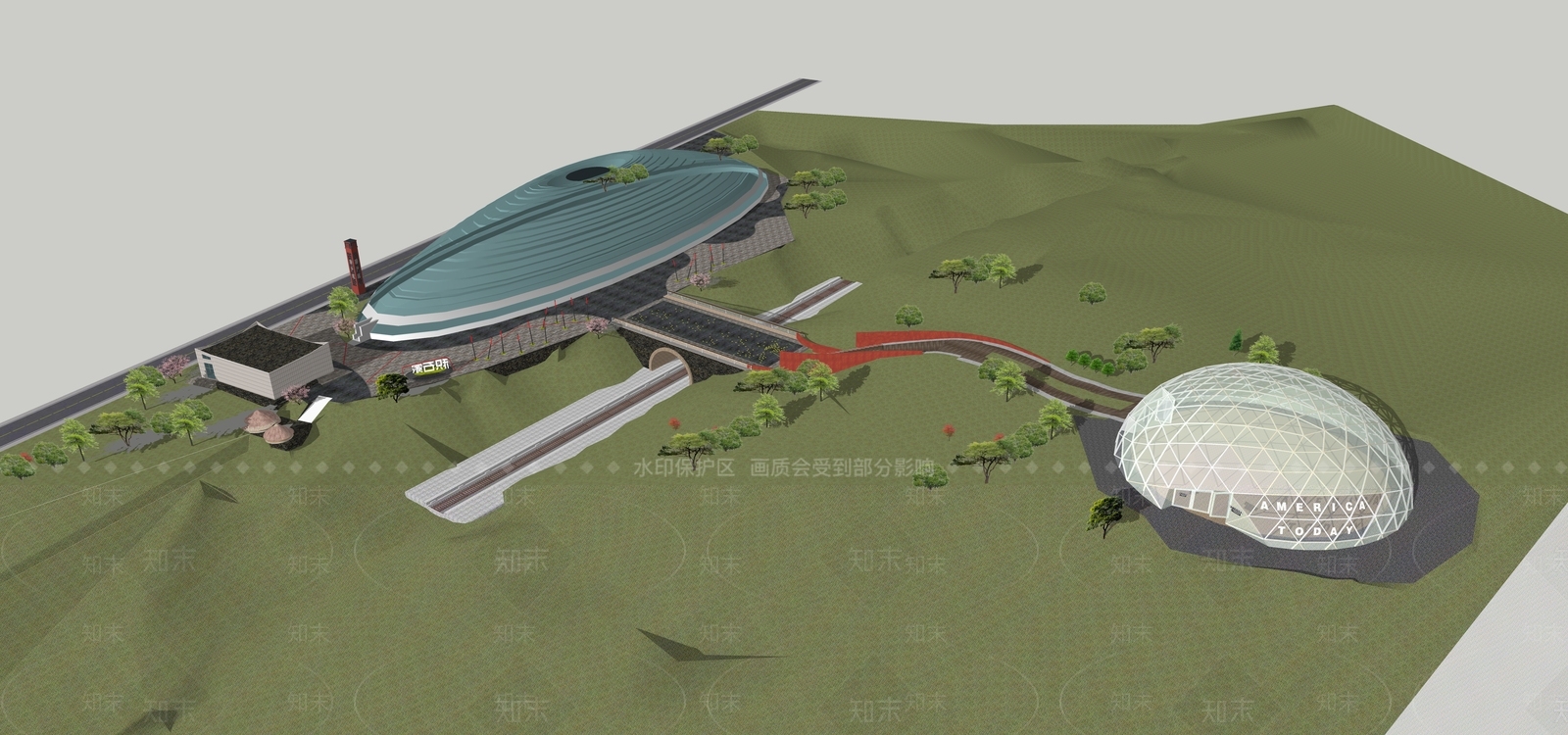现代景观公园SU模型下载【ID:1192756365】