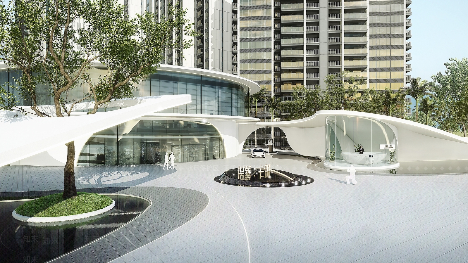 现代小区建筑SU模型下载【ID:1192849704】