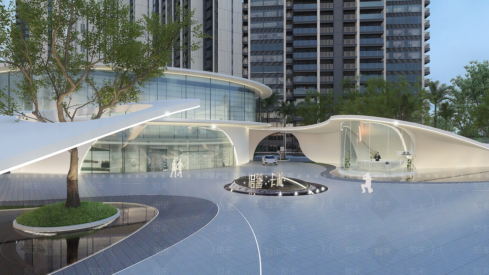现代小区建筑SU模型下载【ID:1192849704】