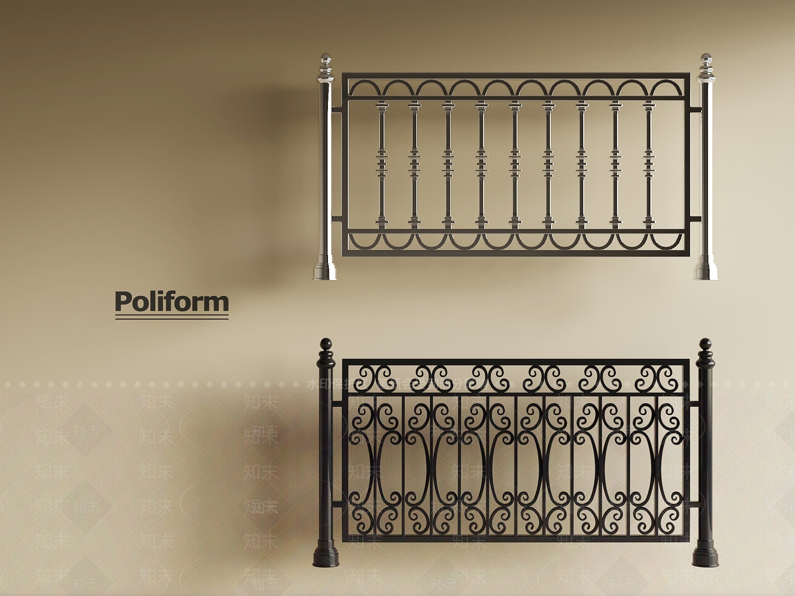 法式围栏护栏SU模型下载【ID:1192757712】