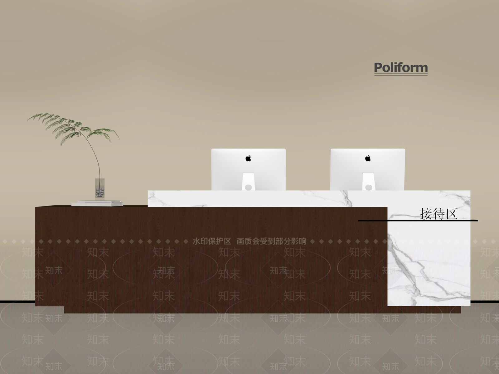 现代前台SU模型下载【ID:1192758558】