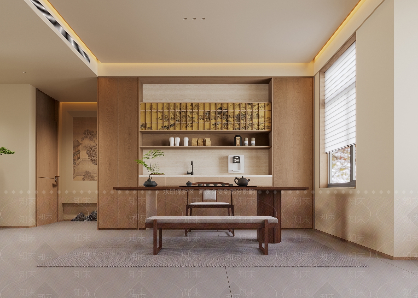 新中式中式家居餐厅3D模型下载【ID:1192760424】