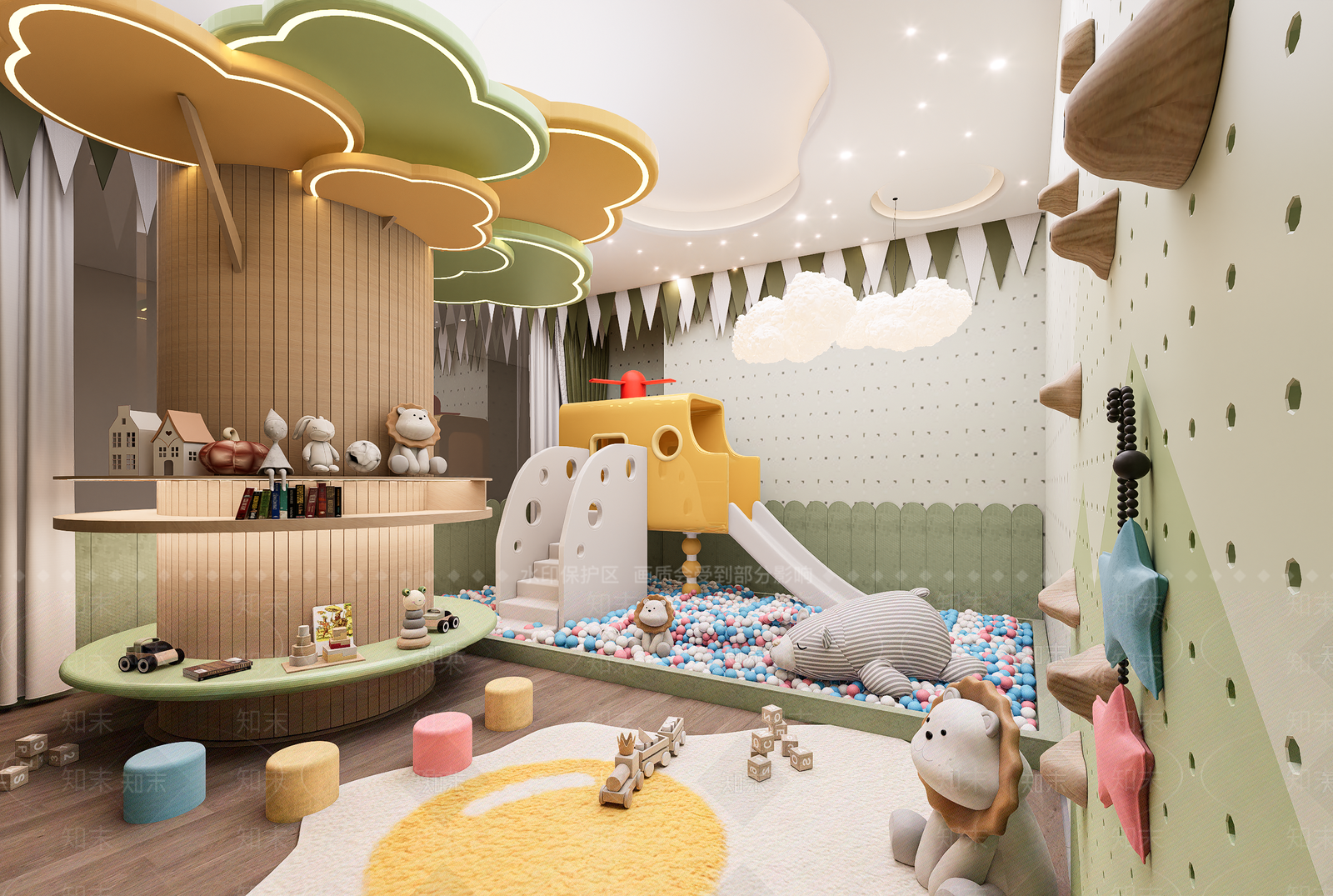 现代极简儿童活动空间SU模型下载【ID:1192765632】