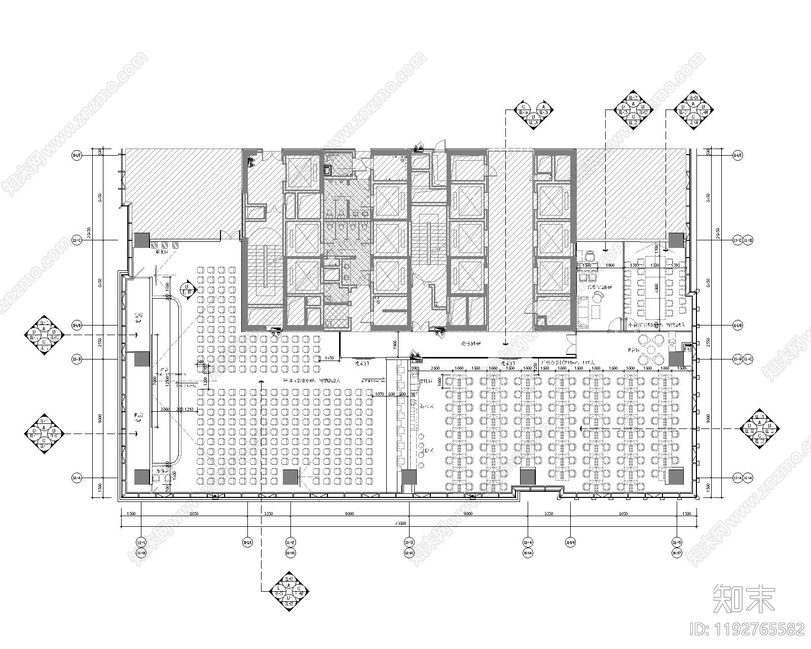 现代整体办公空间cad施工图下载【ID:1192765582】