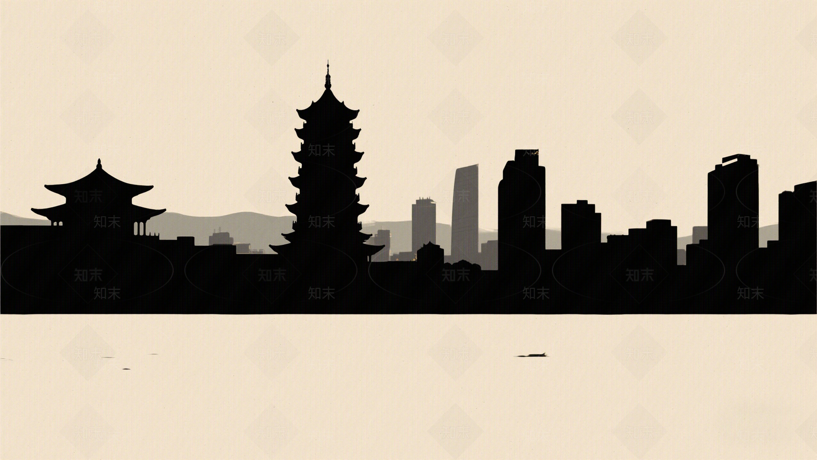 现代城市剪影贴图下载【ID:1192769100】