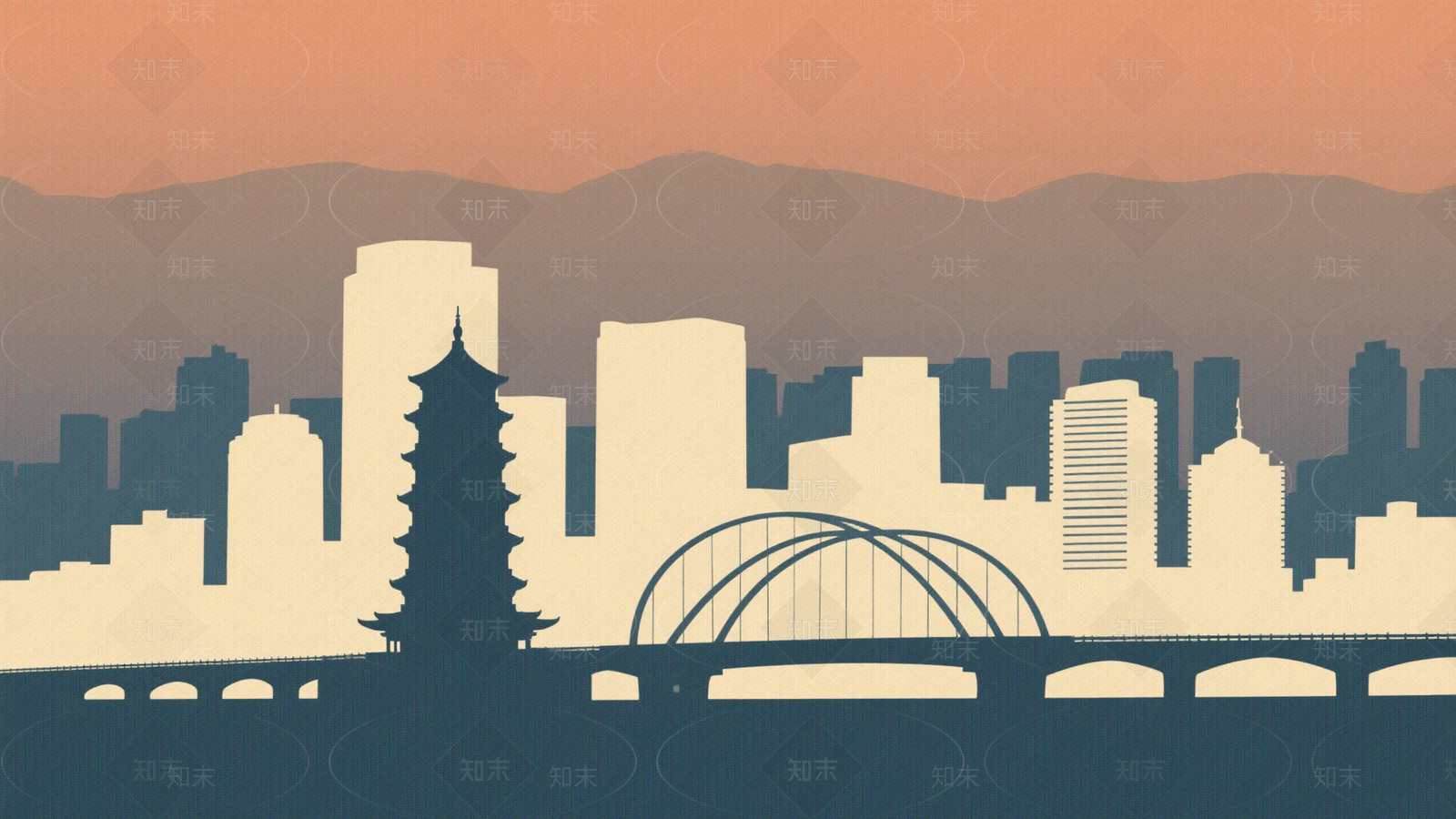 现代城市剪影贴图下载【ID:1192769973】