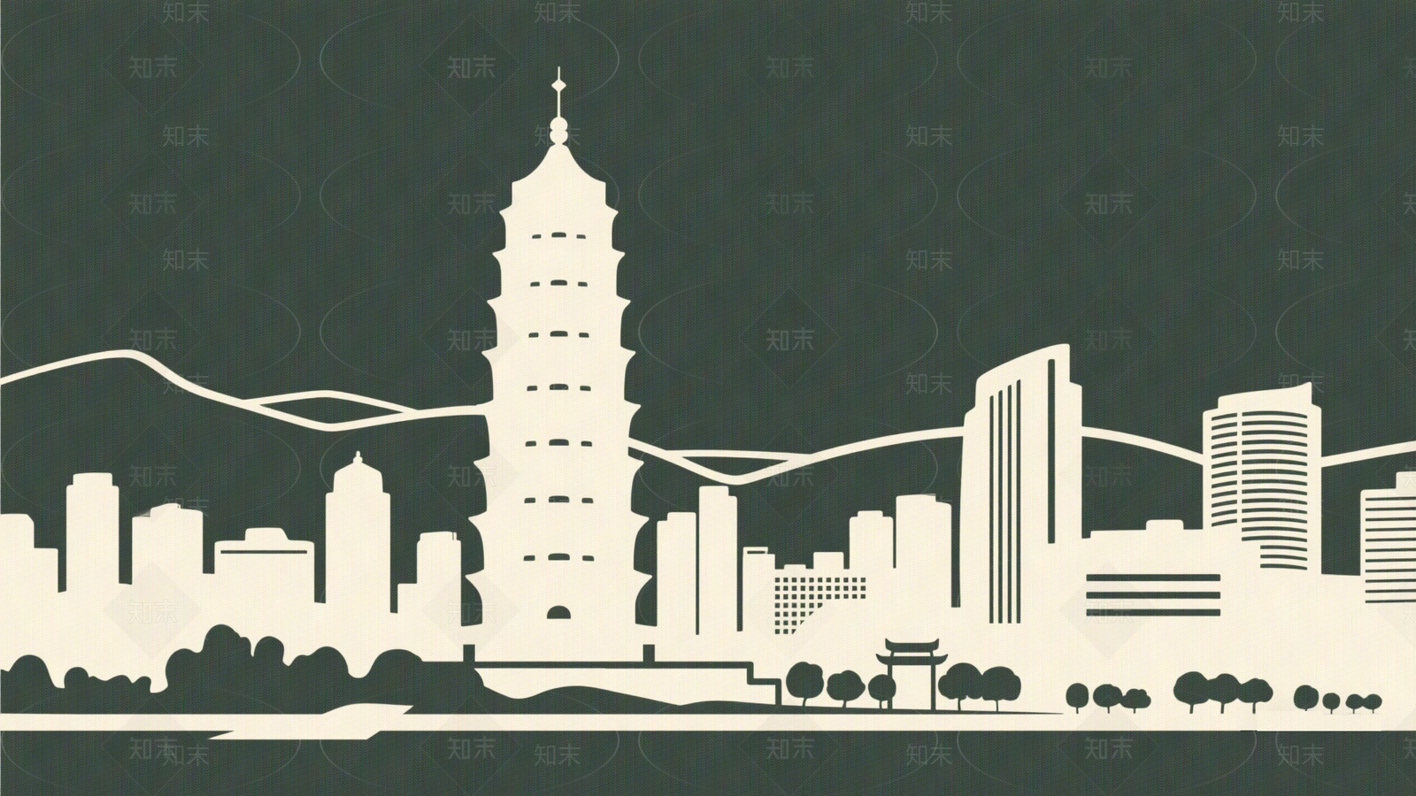 现代城市剪影贴图下载【ID:1192769907】