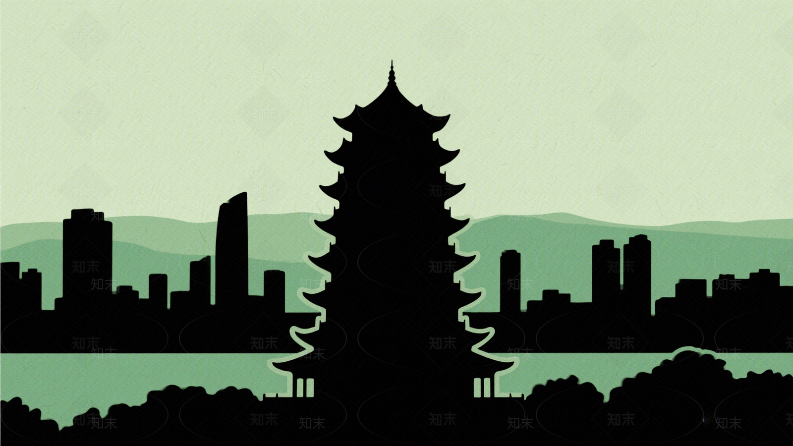 现代城市剪影贴图下载【ID:1192770076】