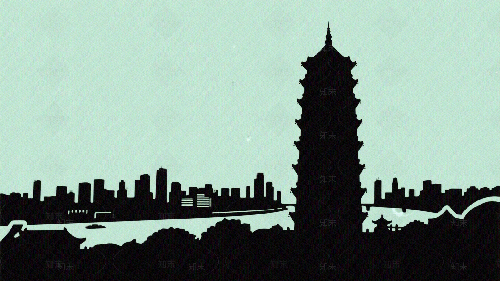 城市剪影高清贴图材质