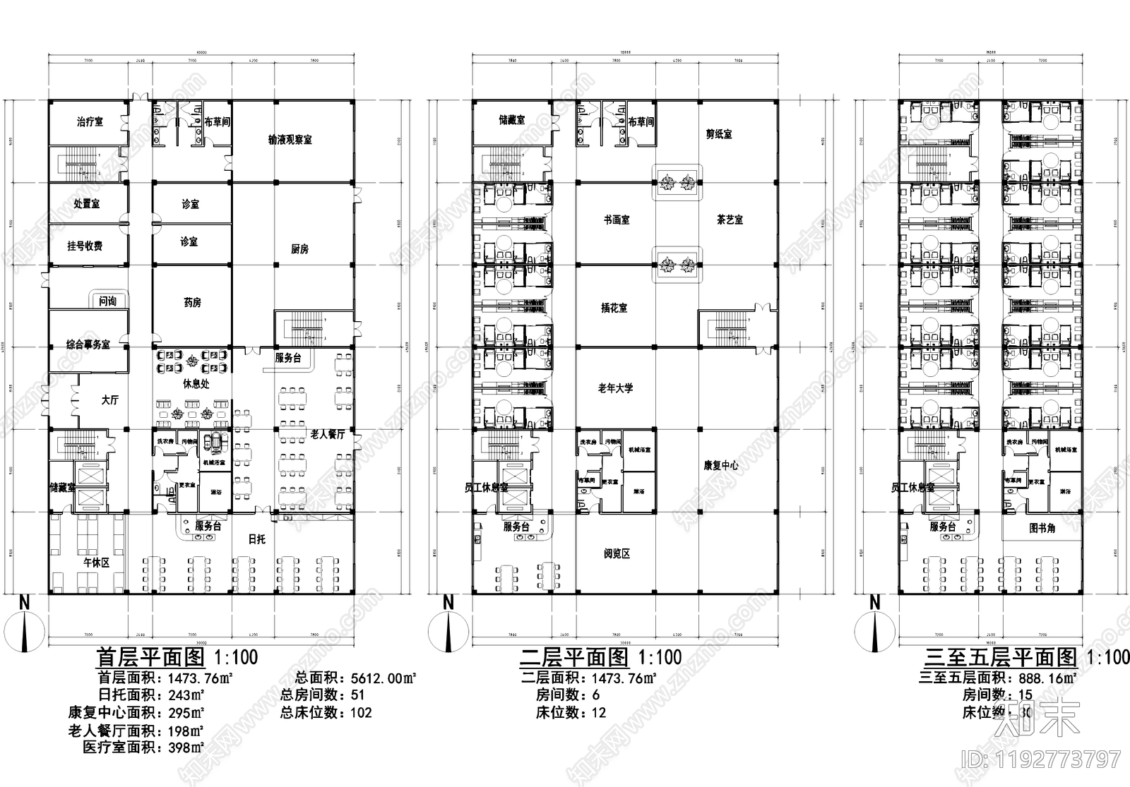 养老院cad施工图下载【ID:1192773797】
