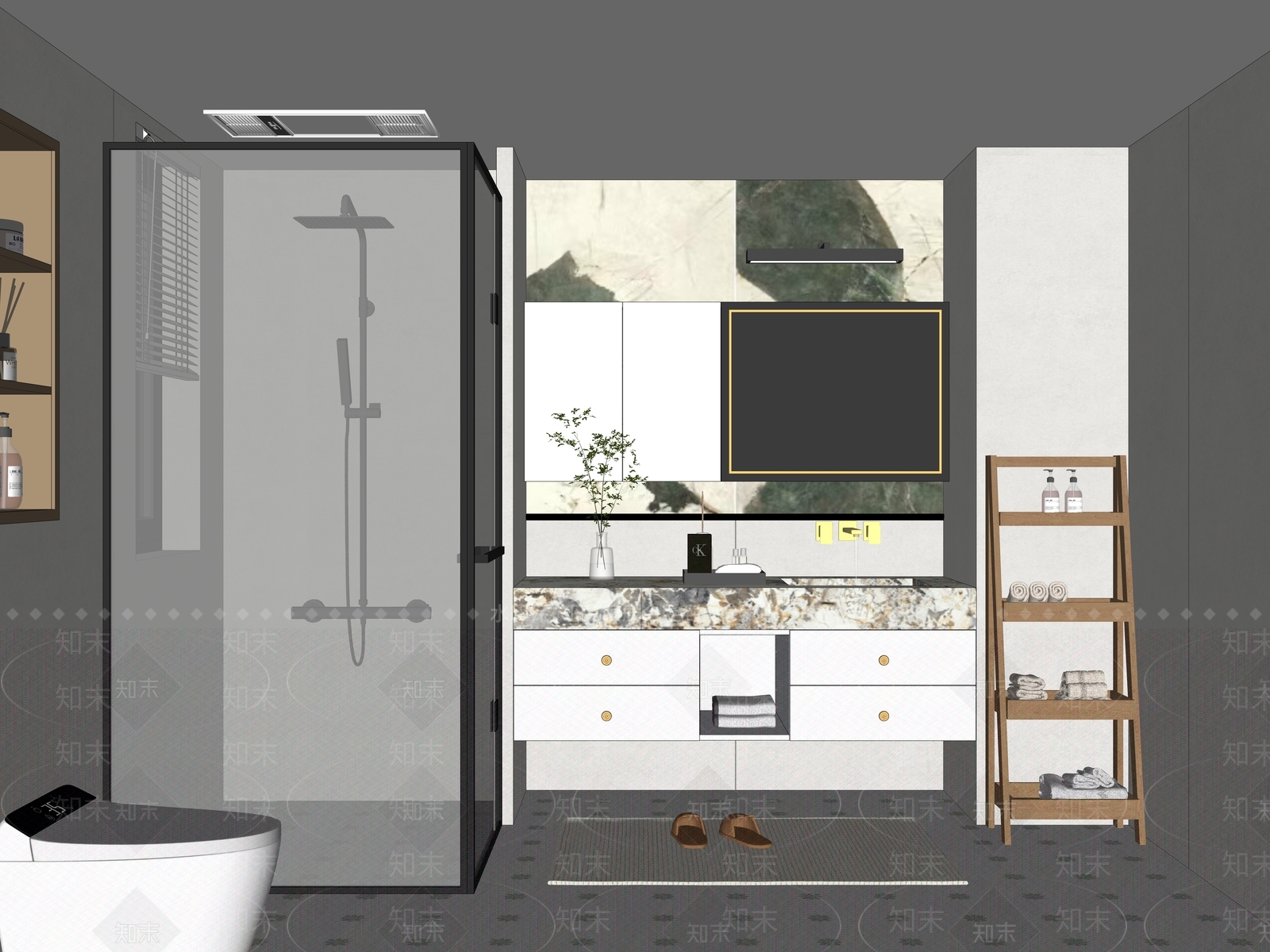 现代卫生间3D模型下载【ID:1192775578】