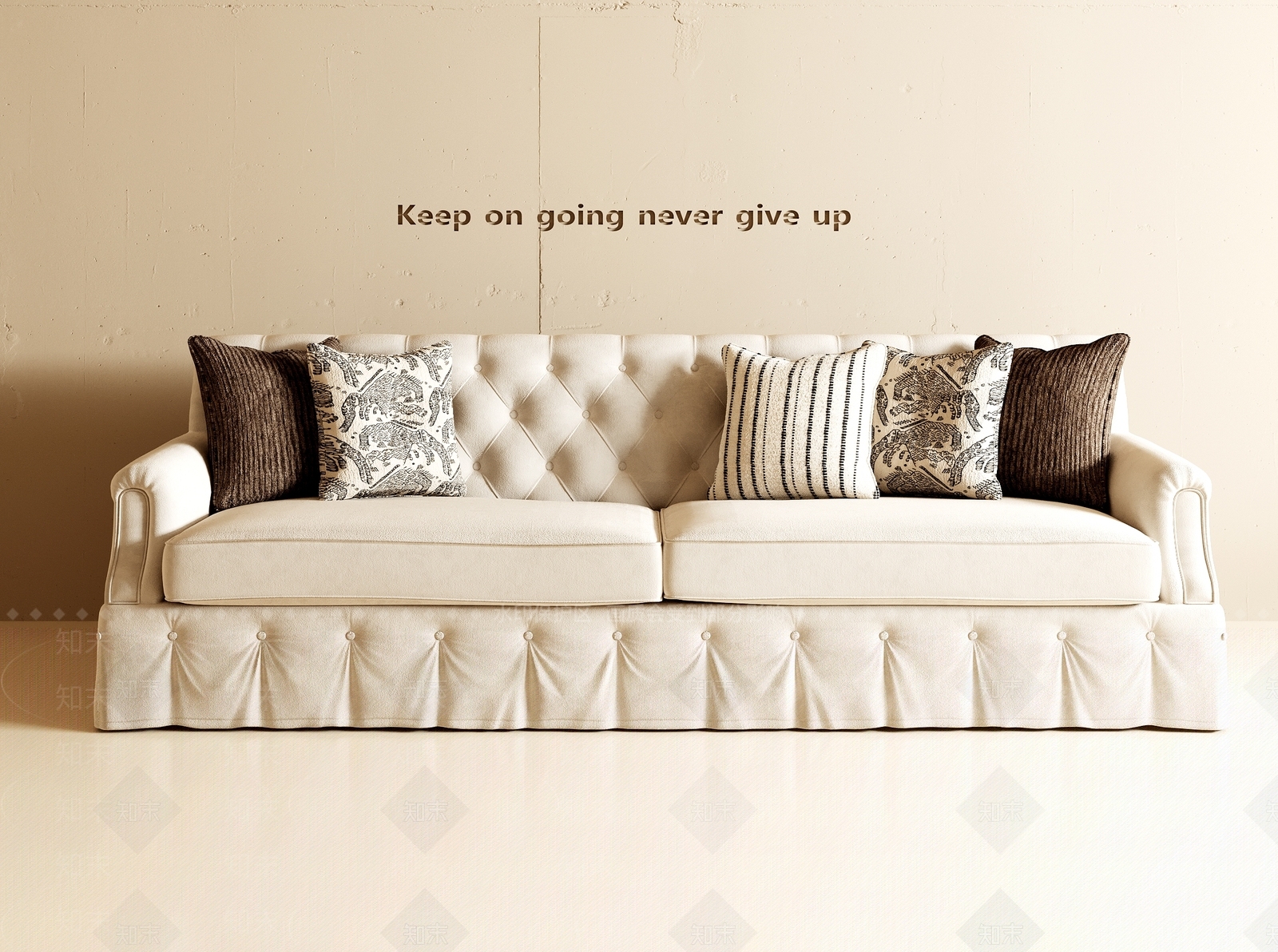 美式复古双人沙发3D模型下载【ID:1192777159】