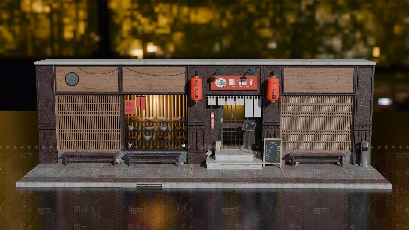 现代商业街SU模型下载【ID:1192777764】