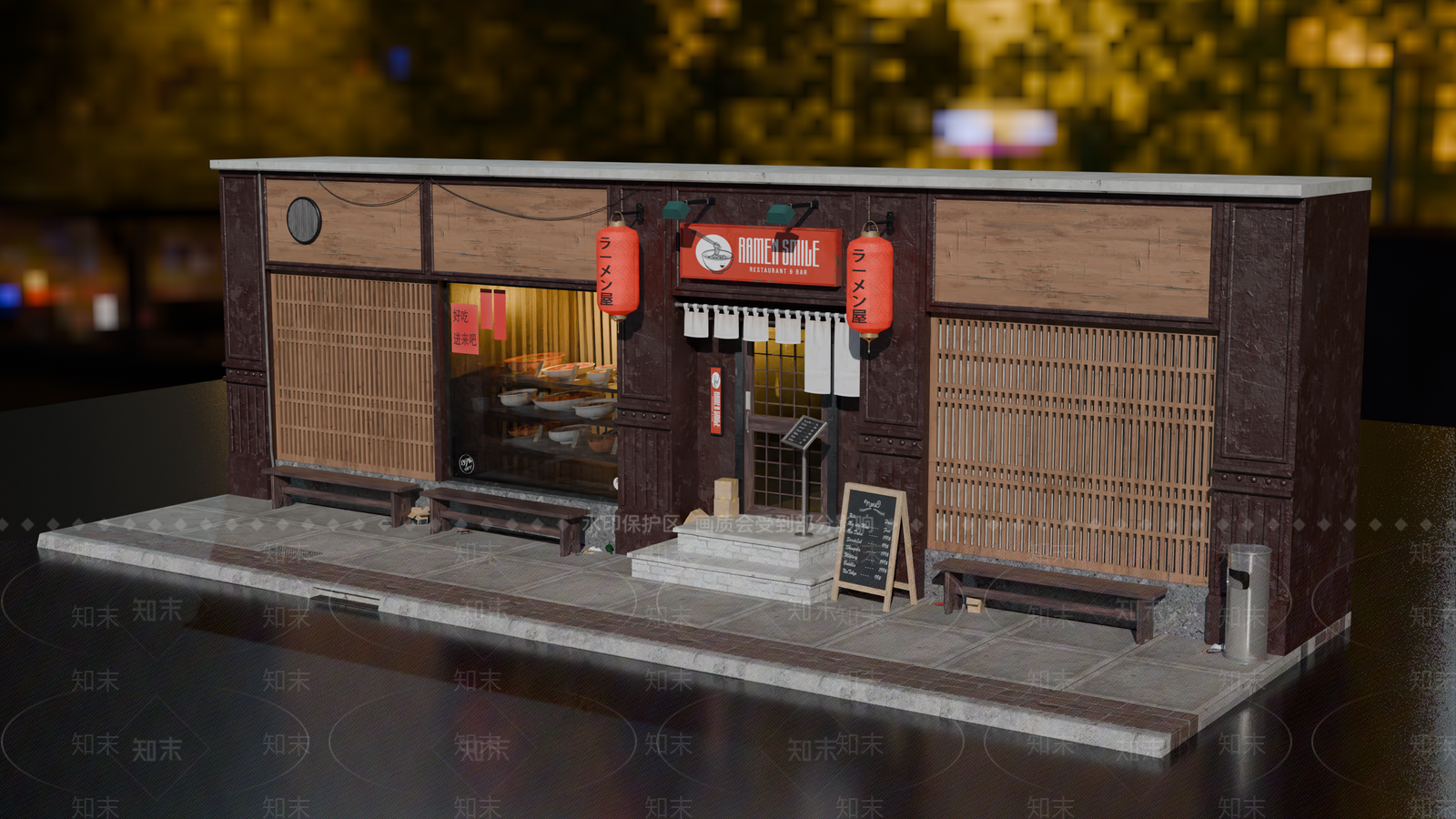 现代商业街SU模型下载【ID:1192777764】