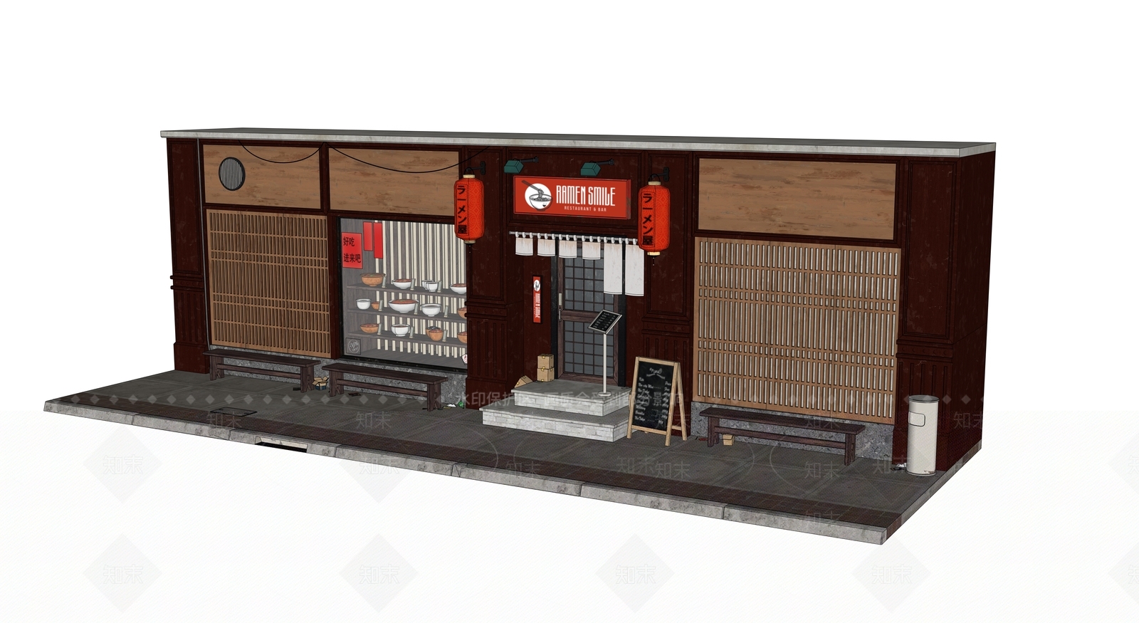 现代商业街SU模型下载【ID:1192777764】
