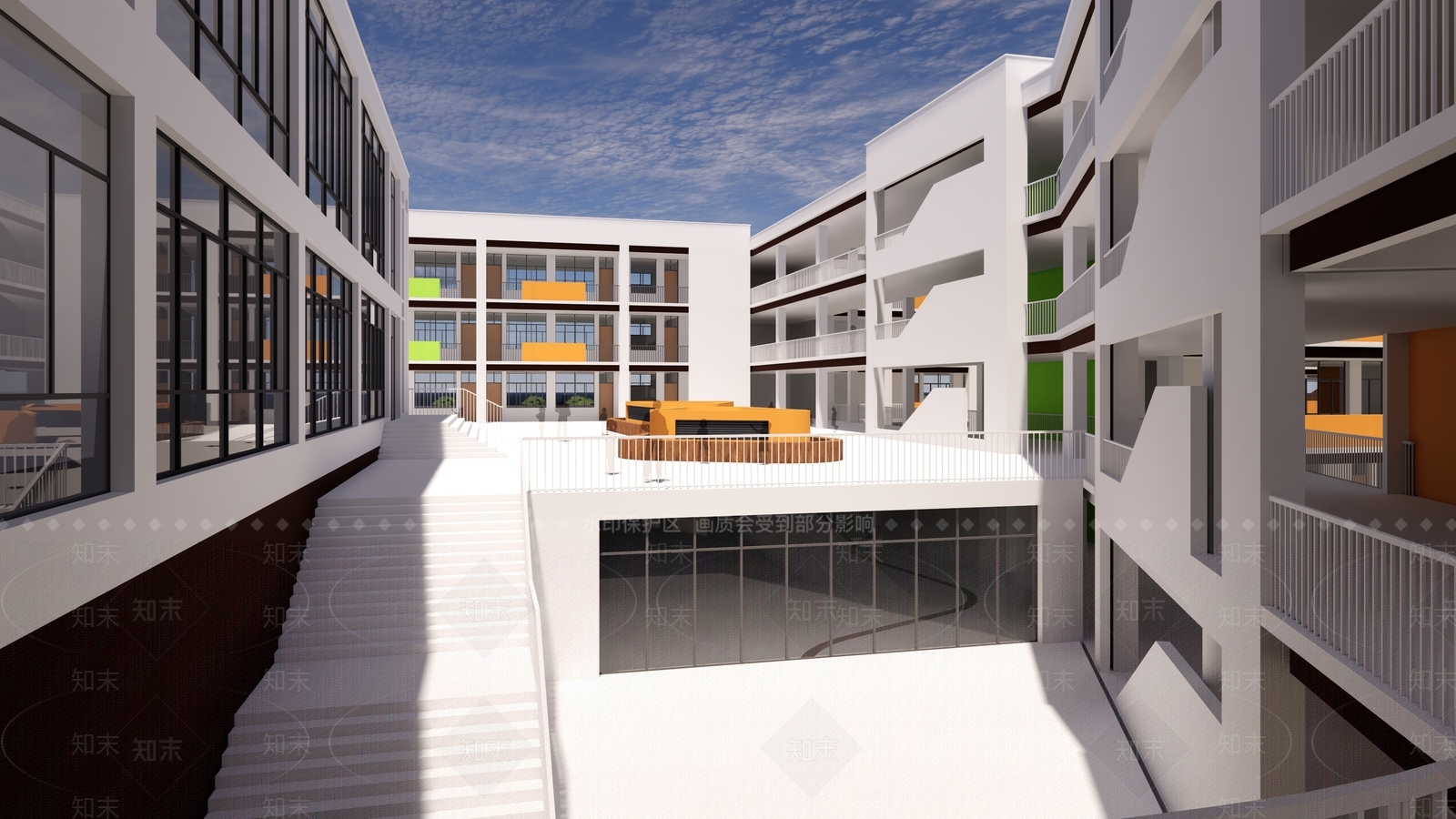 现代学校建筑SU模型下载【ID:1192779804】