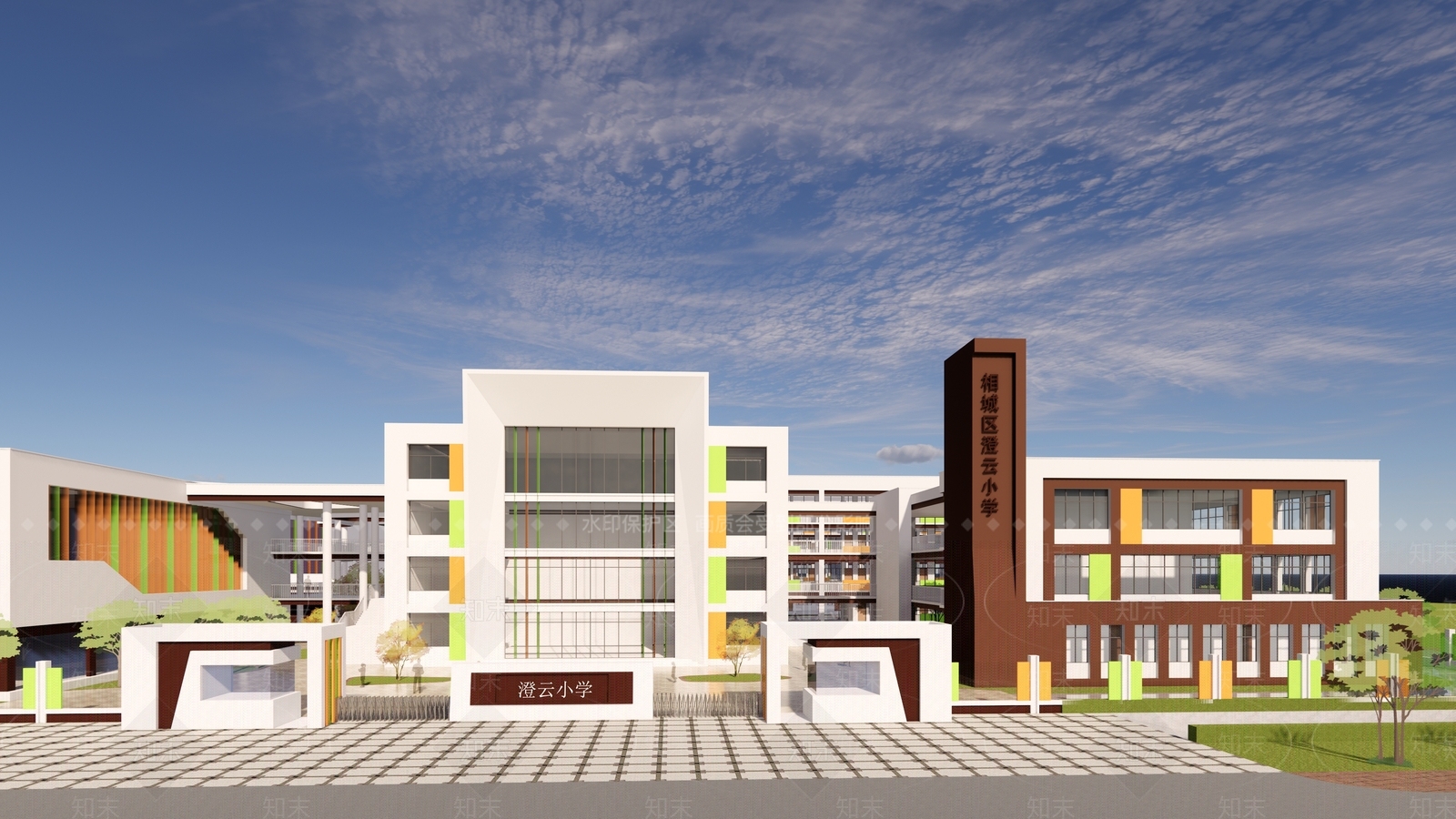 现代学校建筑SU模型下载【ID:1192779804】