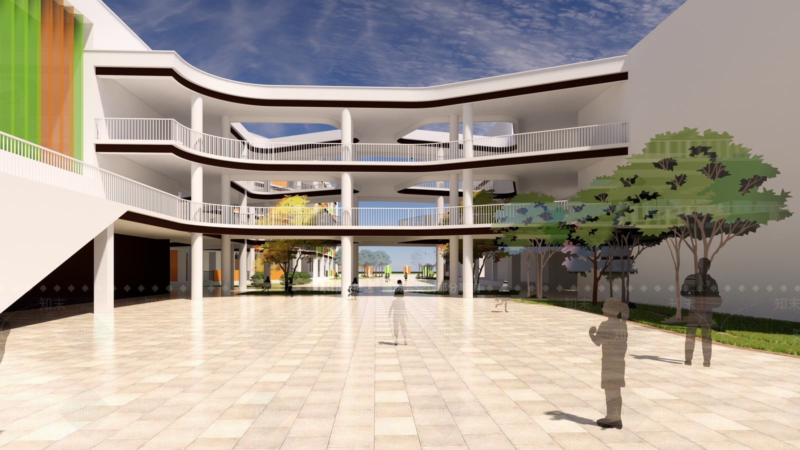 现代学校建筑SU模型下载【ID:1192779804】