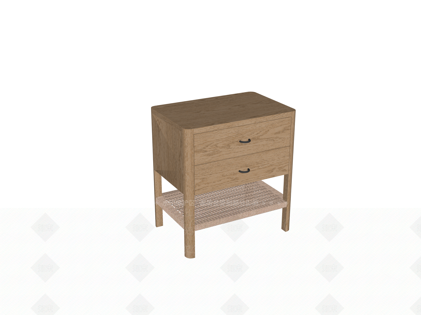 原木中古床头柜SU模型下载【ID:1192779551】