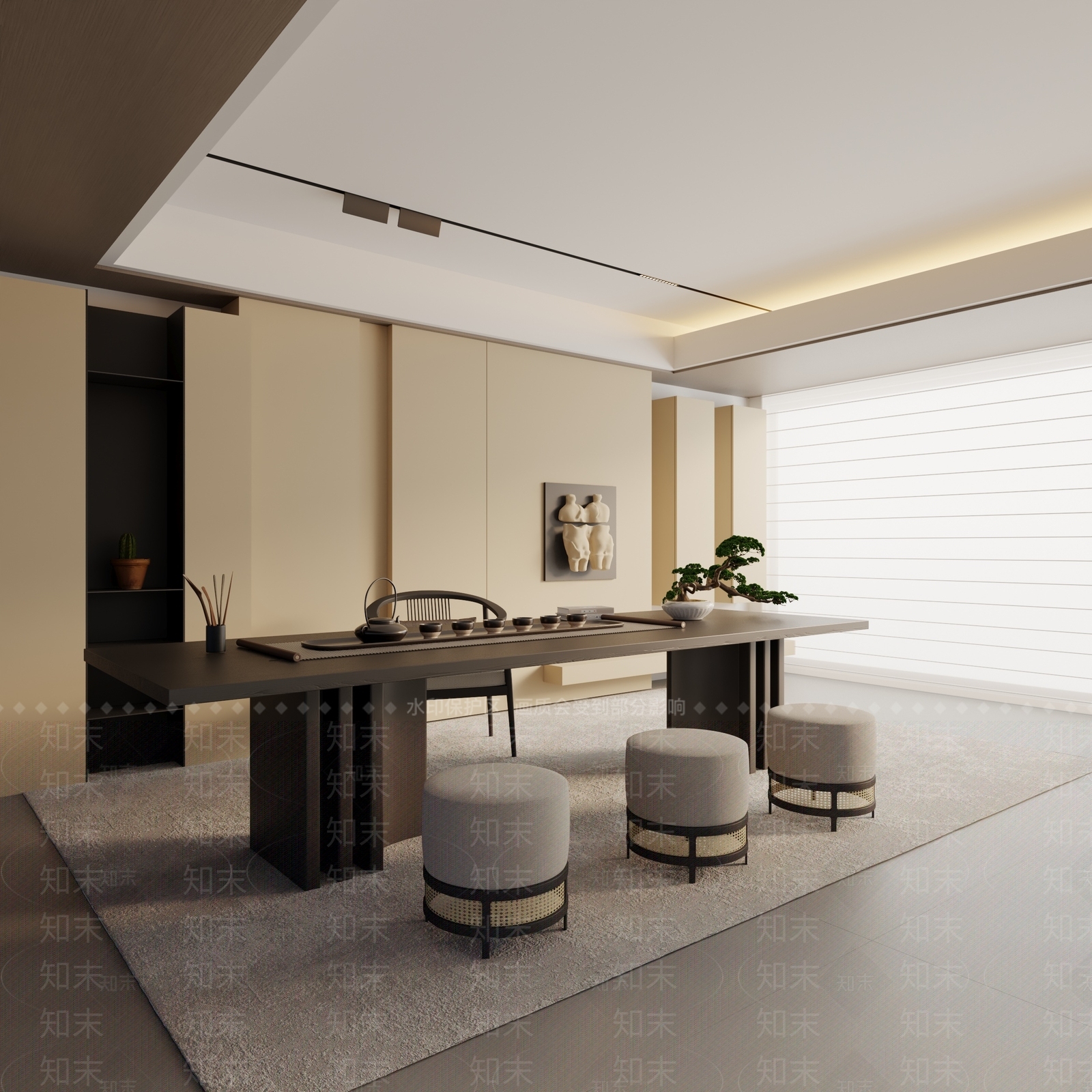 现代茶室3D模型下载【ID:1192780332】