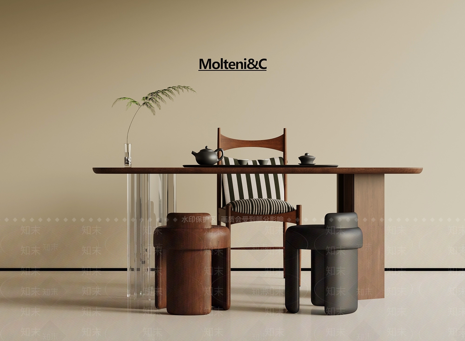 现代中古茶室3D模型下载【ID:1192780377】