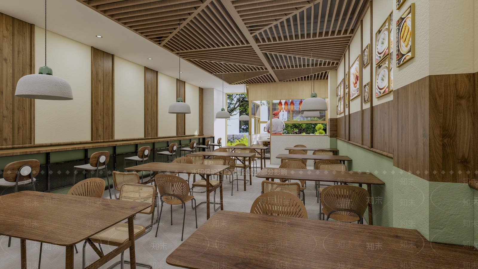 现代原木中餐厅SU模型下载【ID:1192780506】