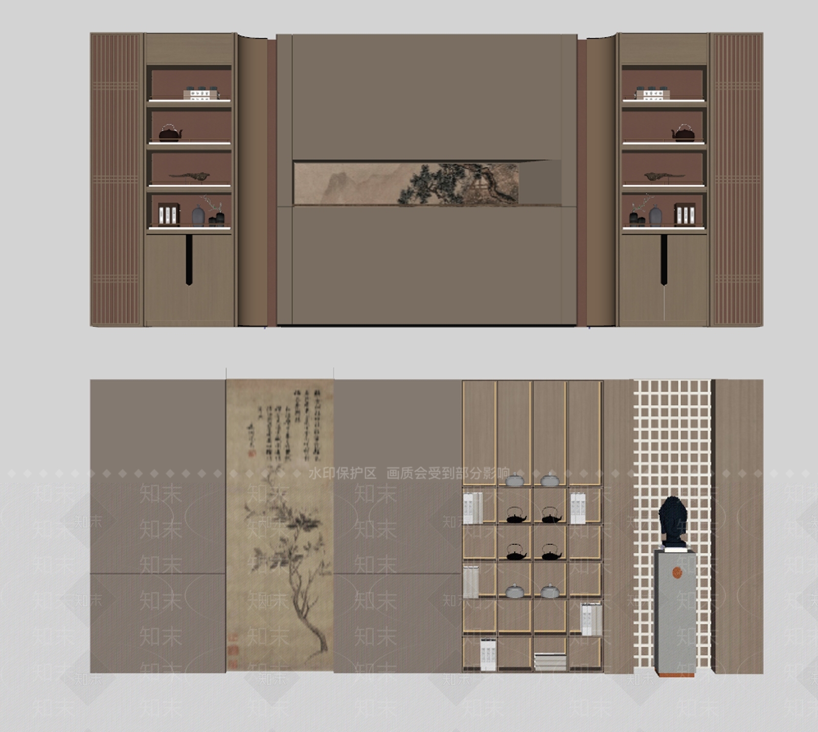 新中式禅意其他柜子SU模型下载【ID:1192781563】