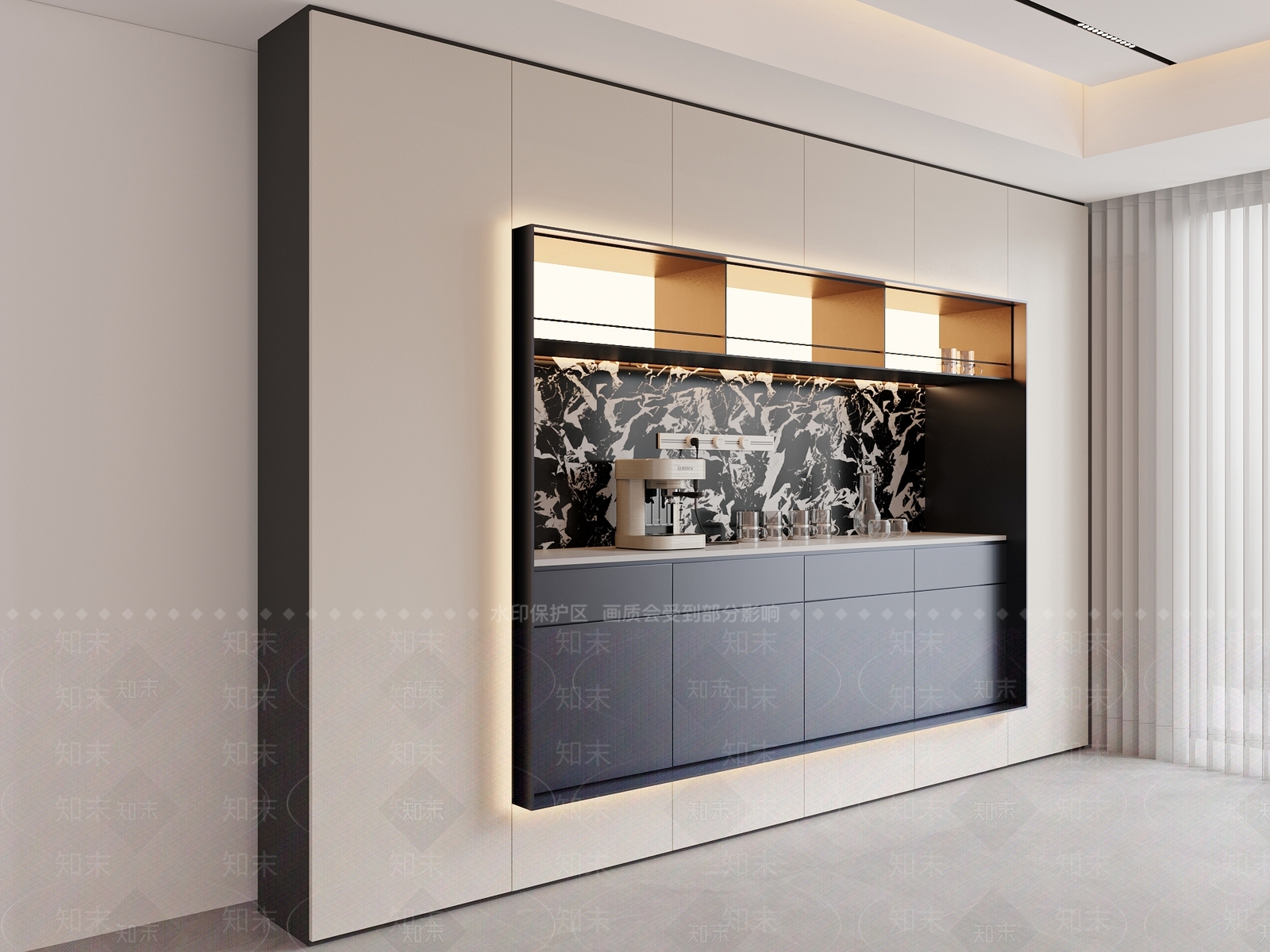 现代意式餐边柜3D模型下载【ID:1192787846】