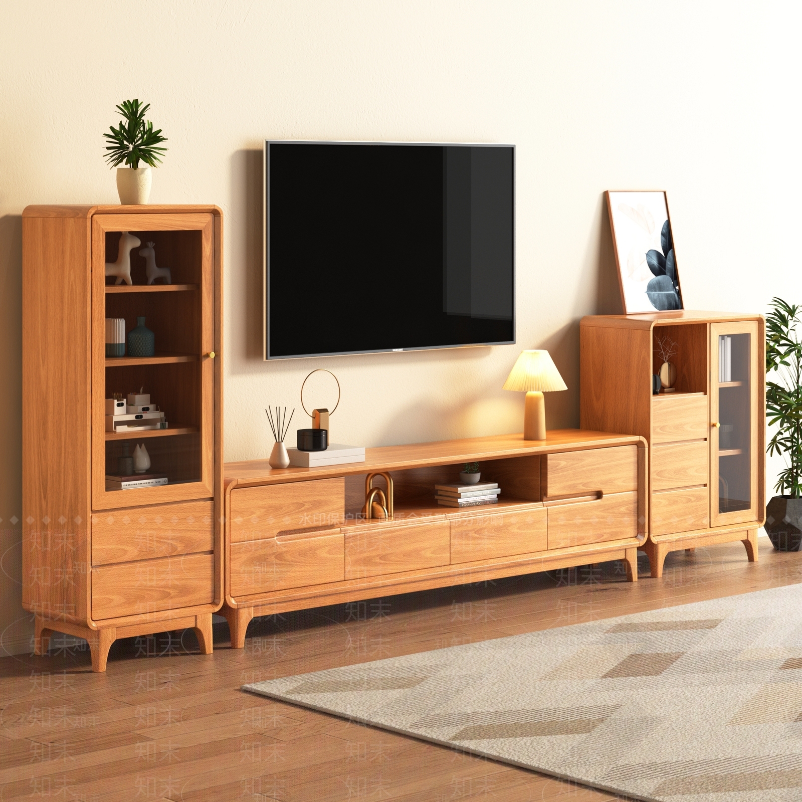 北欧原木电视柜3D模型下载【ID:1192788865】